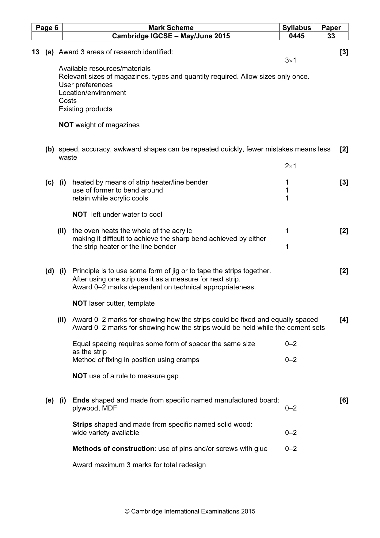 Mark scheme, page 6 of 7