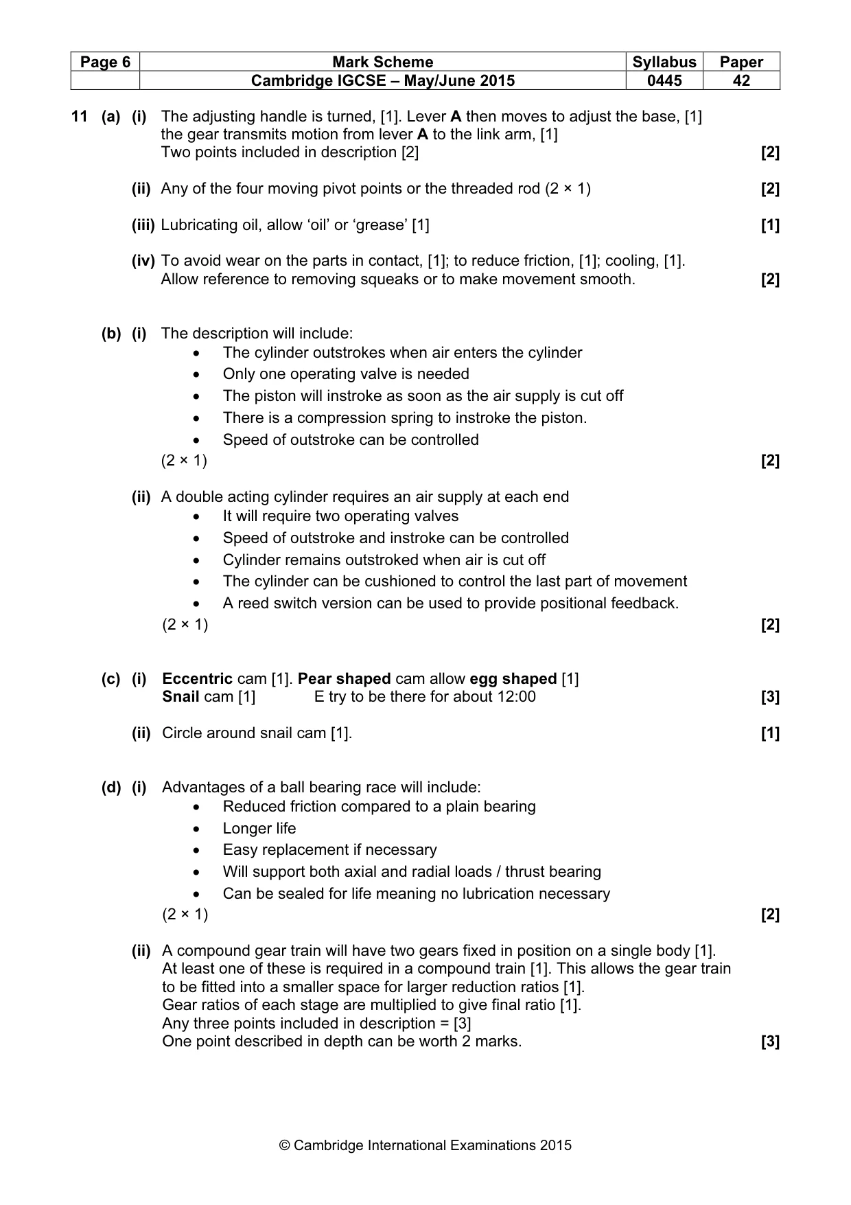 Mark scheme, page 6 of 9
