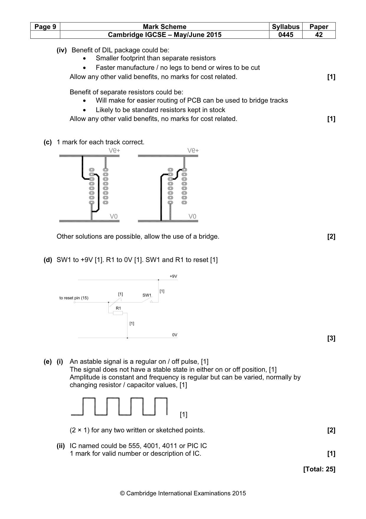 Mark scheme, page 9 of 9