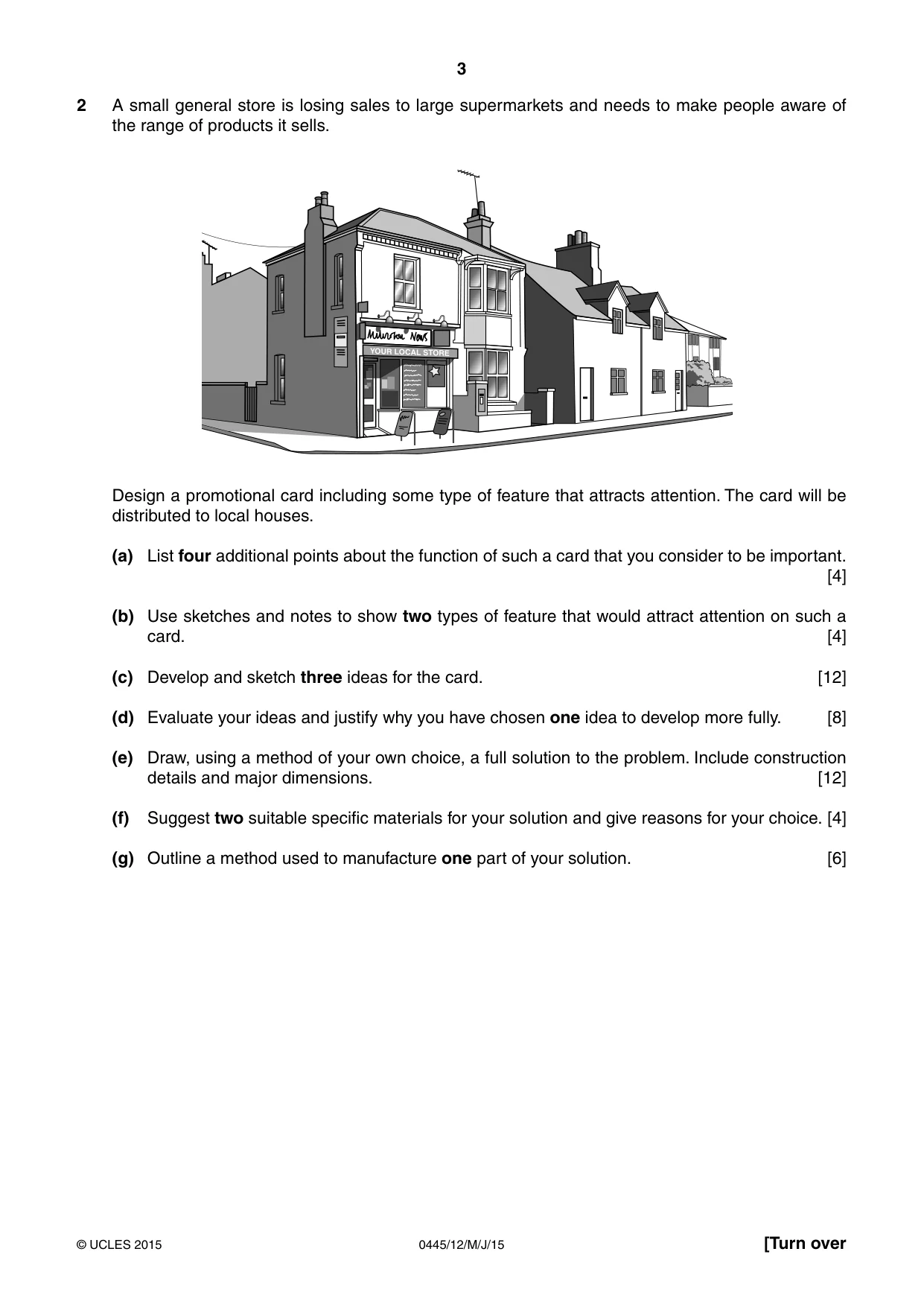 Cambridge IGCSE Design and Technology 0445 2015 May/June Paper 1 · Variant 2 question paper, page 3 of 4