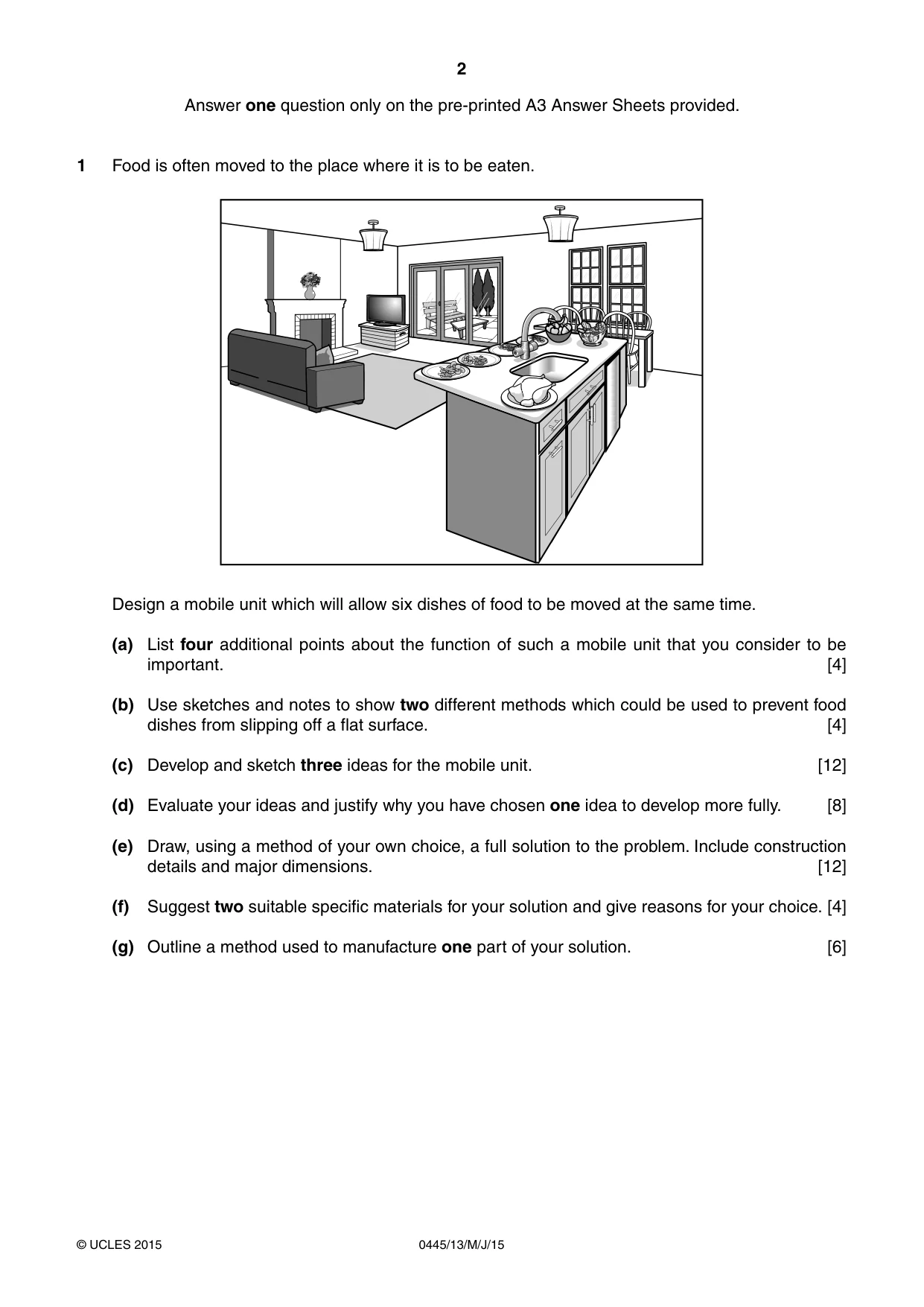 Cambridge IGCSE Design and Technology 0445 2015 May/June Paper 1 · Variant 3 question paper, page 2 of 4