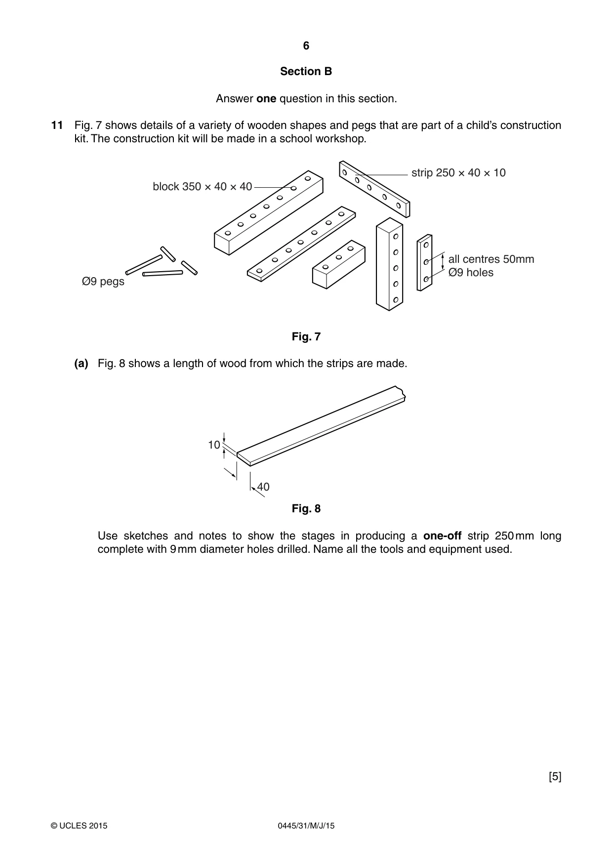 Cambridge IGCSE Design and Technology 0445 2015 May/June Paper 3 · Variant 1 question paper, page 6 of 16