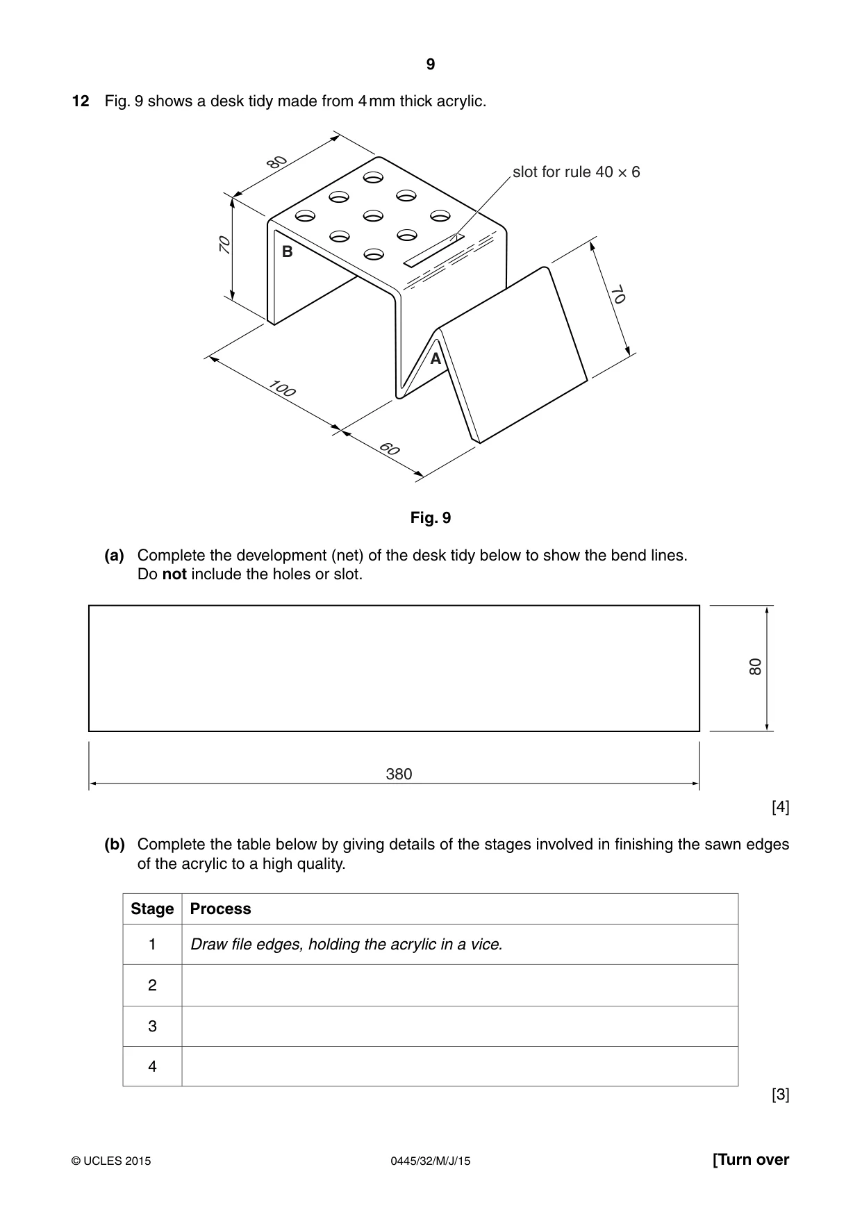 Cambridge IGCSE Design and Technology 0445 2015 May/June Paper 3 · Variant 2 question paper, page 9 of 16