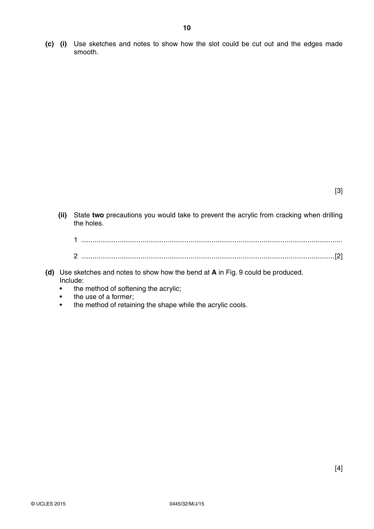 Cambridge IGCSE Design and Technology 0445 2015 May/June Paper 3 · Variant 2 question paper, page 10 of 16