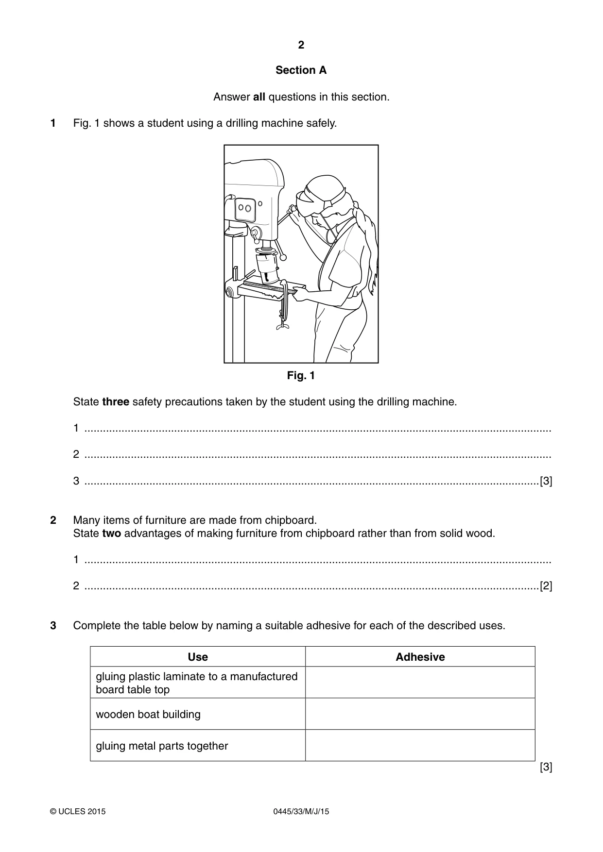 Cambridge IGCSE Design and Technology 0445 2015 May/June Paper 3 · Variant 3 question paper, page 2 of 16