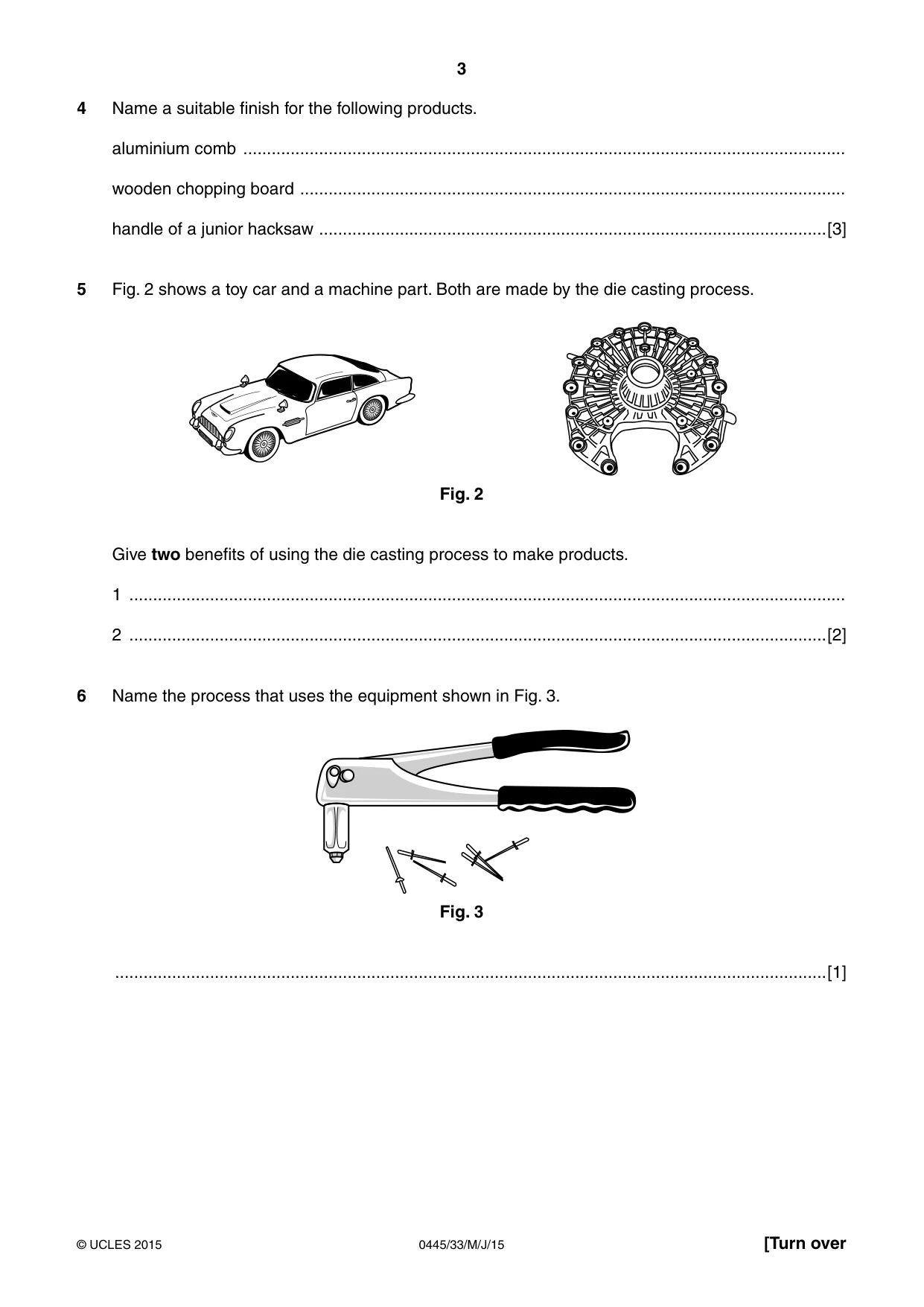 Cambridge IGCSE Design and Technology 0445 2015 May/June Paper 3 · Variant 3 question paper, page 3 of 16