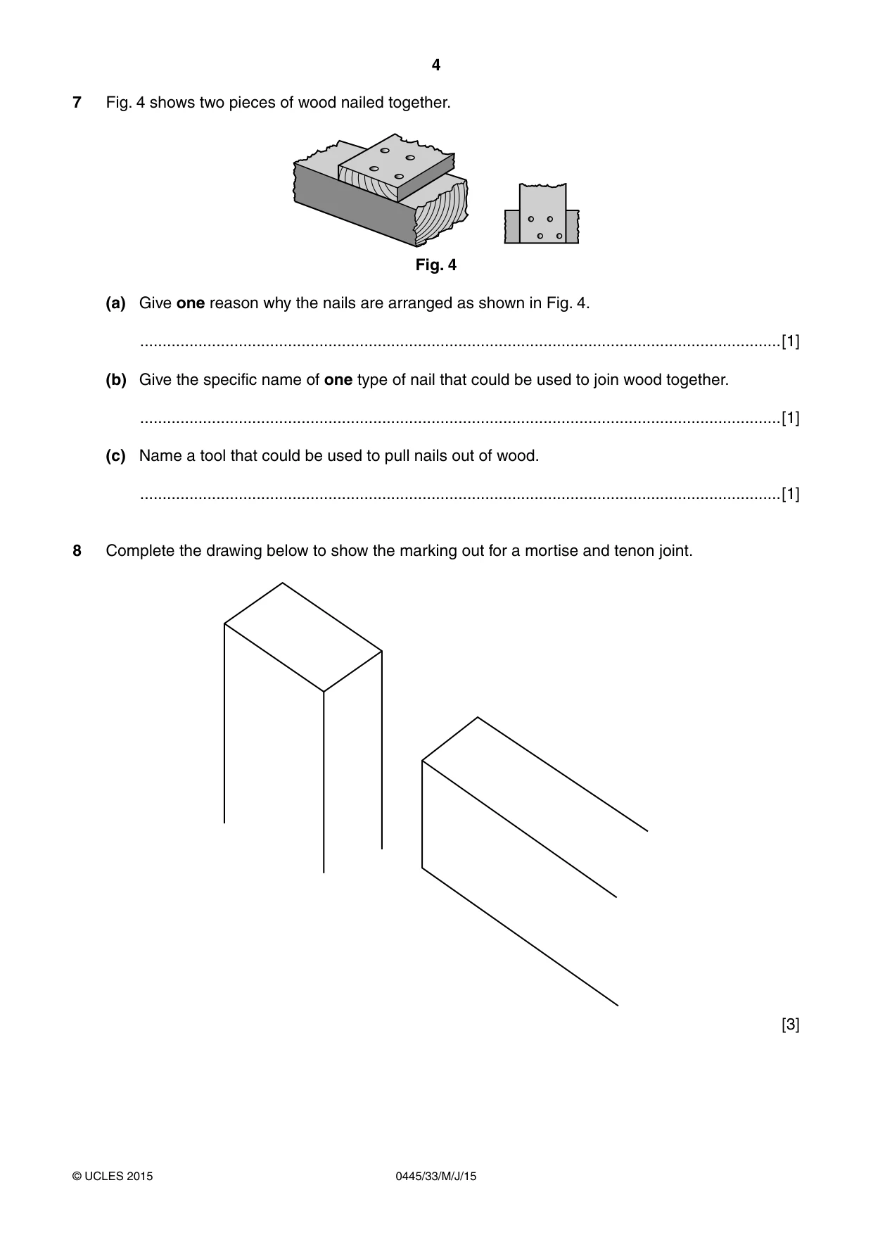 Cambridge IGCSE Design and Technology 0445 2015 May/June Paper 3 · Variant 3 question paper, page 4 of 16