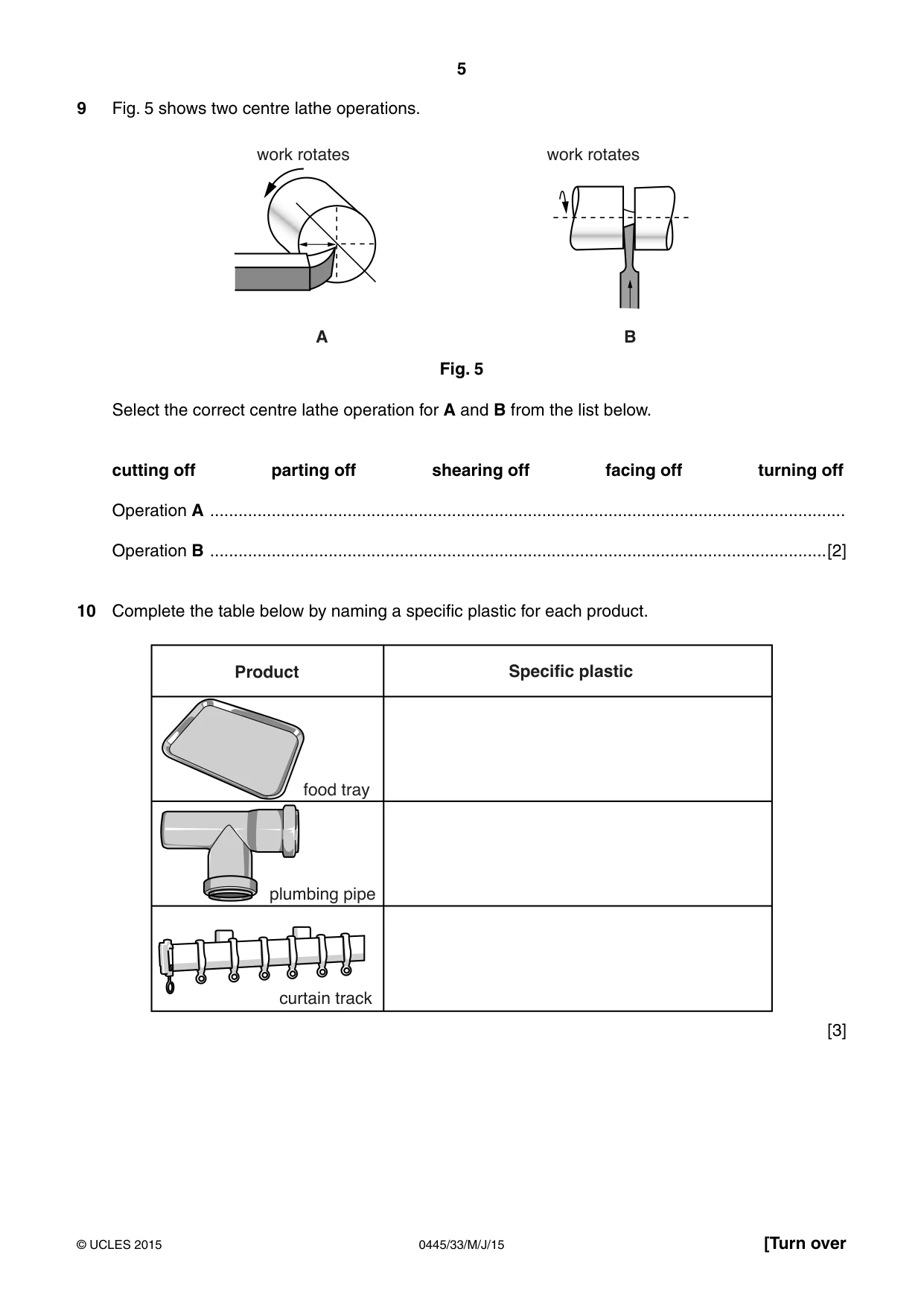 Cambridge IGCSE Design and Technology 0445 2015 May/June Paper 3 · Variant 3 question paper, page 5 of 16