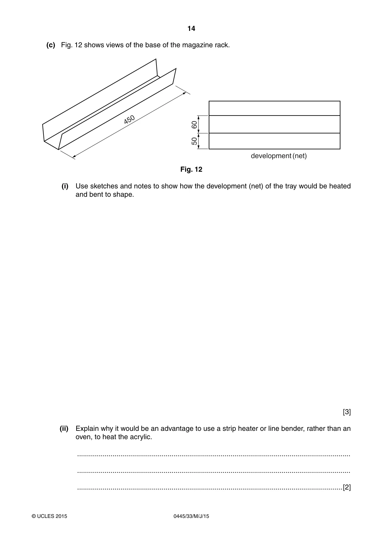 Cambridge IGCSE Design and Technology 0445 2015 May/June Paper 3 · Variant 3 question paper, page 14 of 16