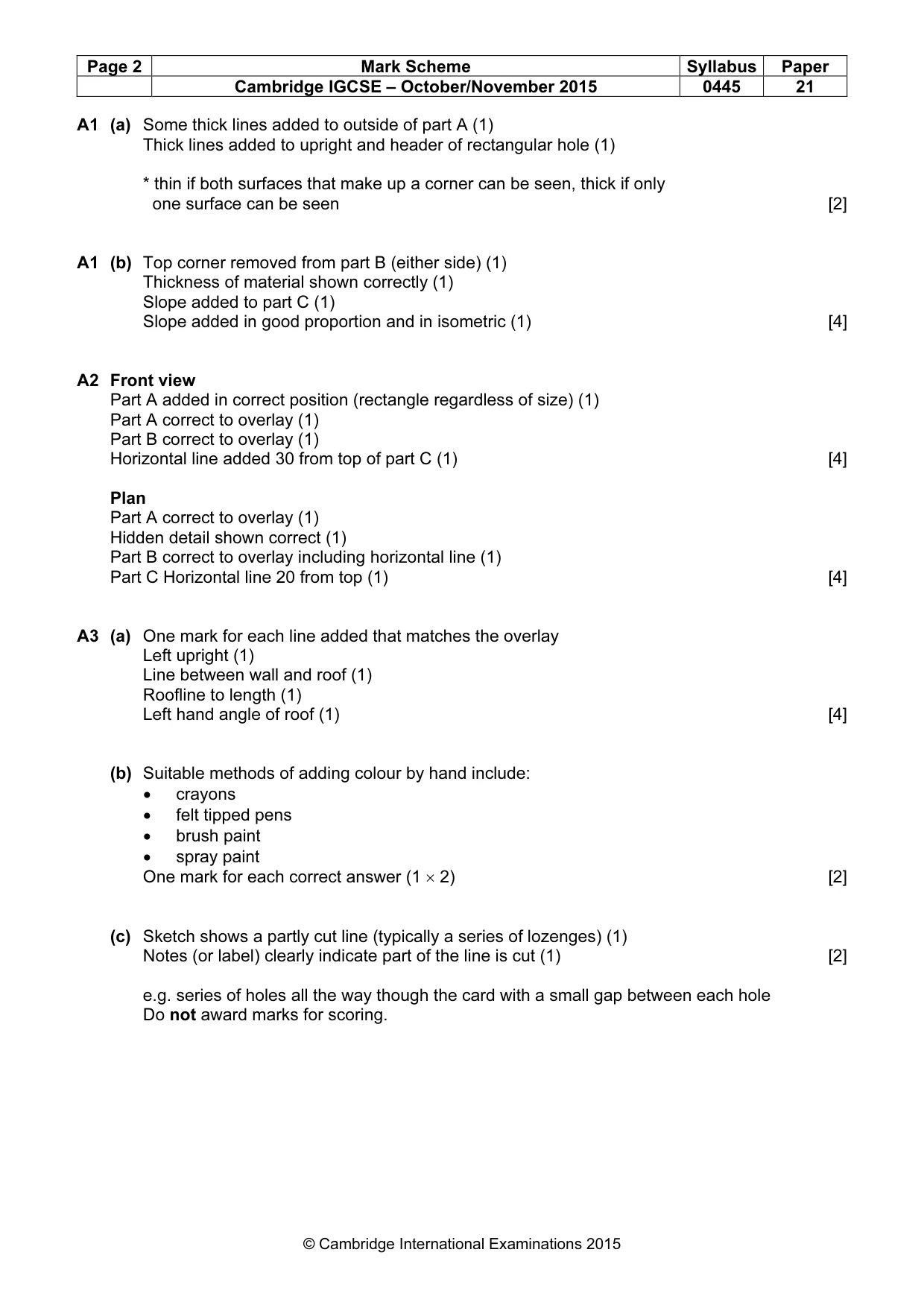 Mark scheme, page 2 of 4