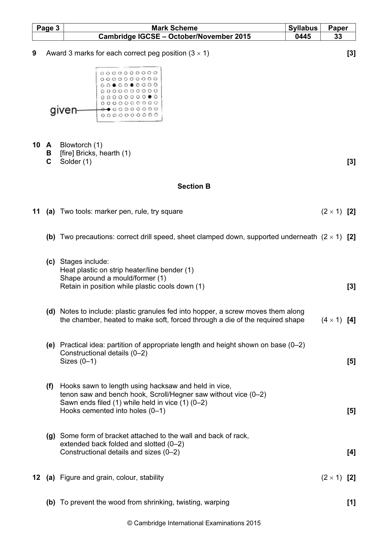 Mark scheme, page 3 of 5