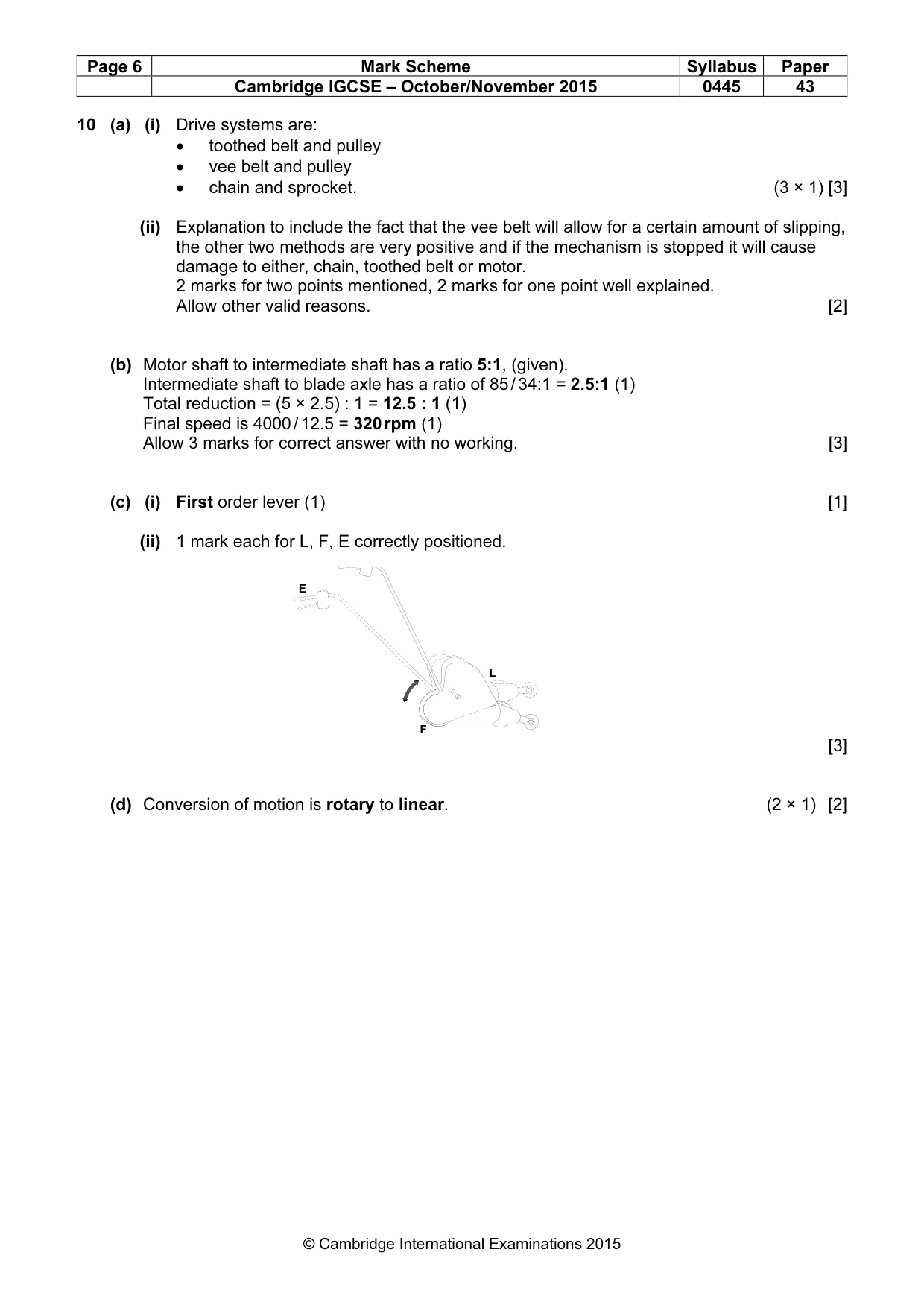 Mark scheme, page 6 of 10