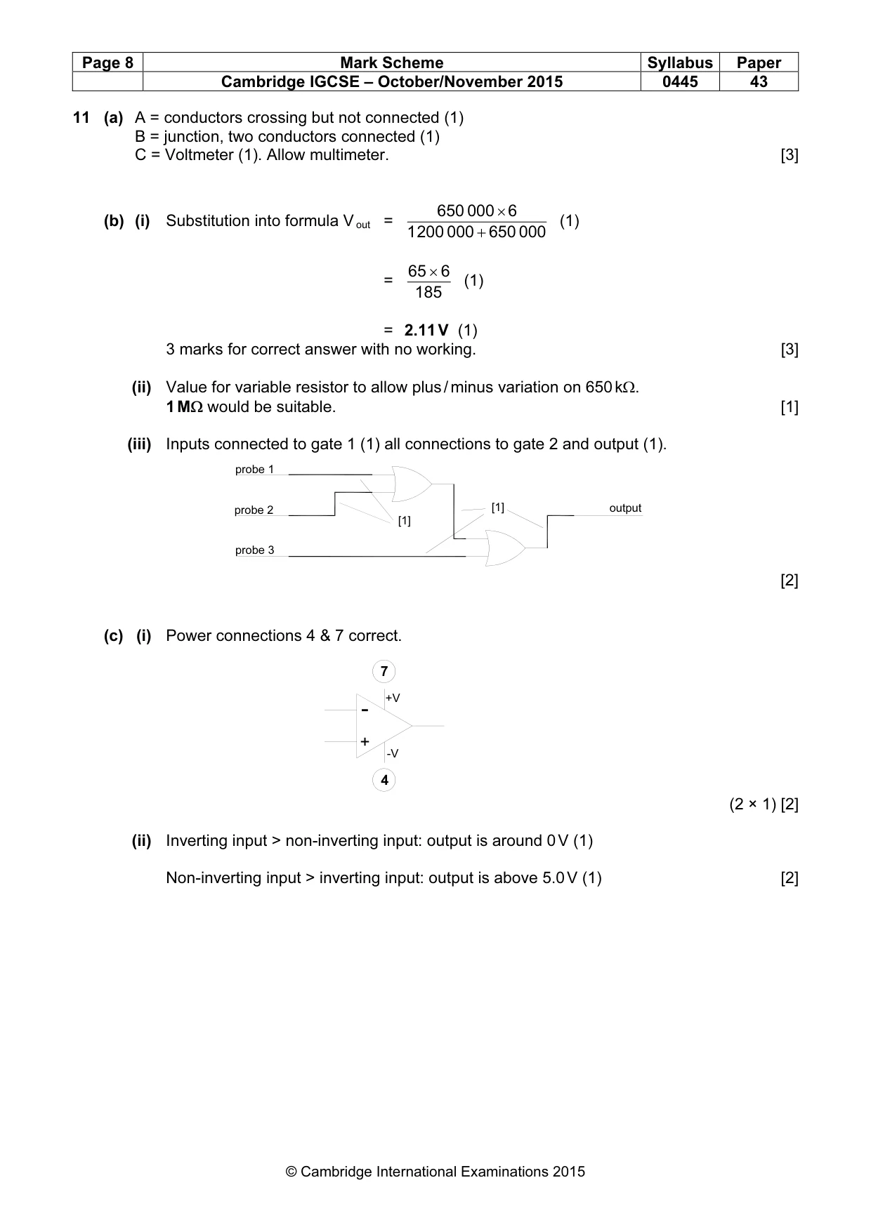 Mark scheme, page 8 of 10