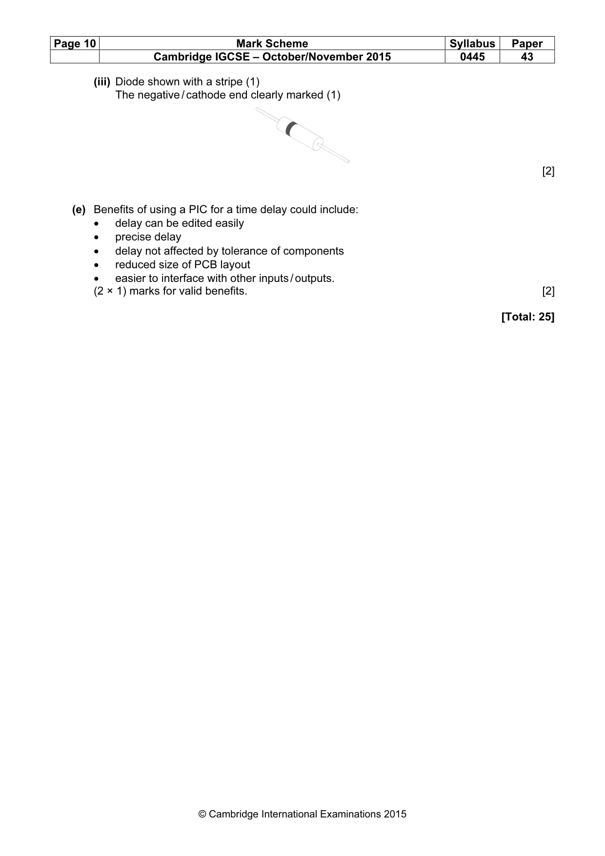 Mark scheme, page 10 of 10