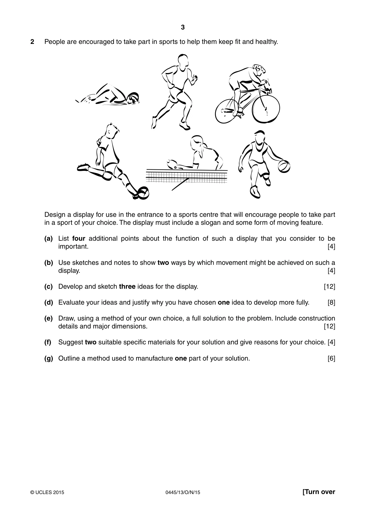 Cambridge IGCSE Design and Technology 0445 2015 Oct/Nov Paper 1 · Variant 3 question paper, page 3 of 4