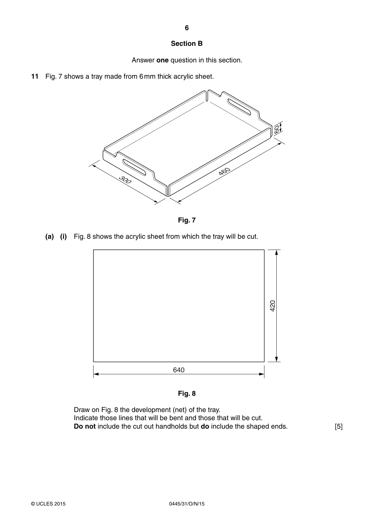Cambridge IGCSE Design and Technology 0445 2015 Oct/Nov Paper 3 · Variant 1 question paper, page 6 of 16