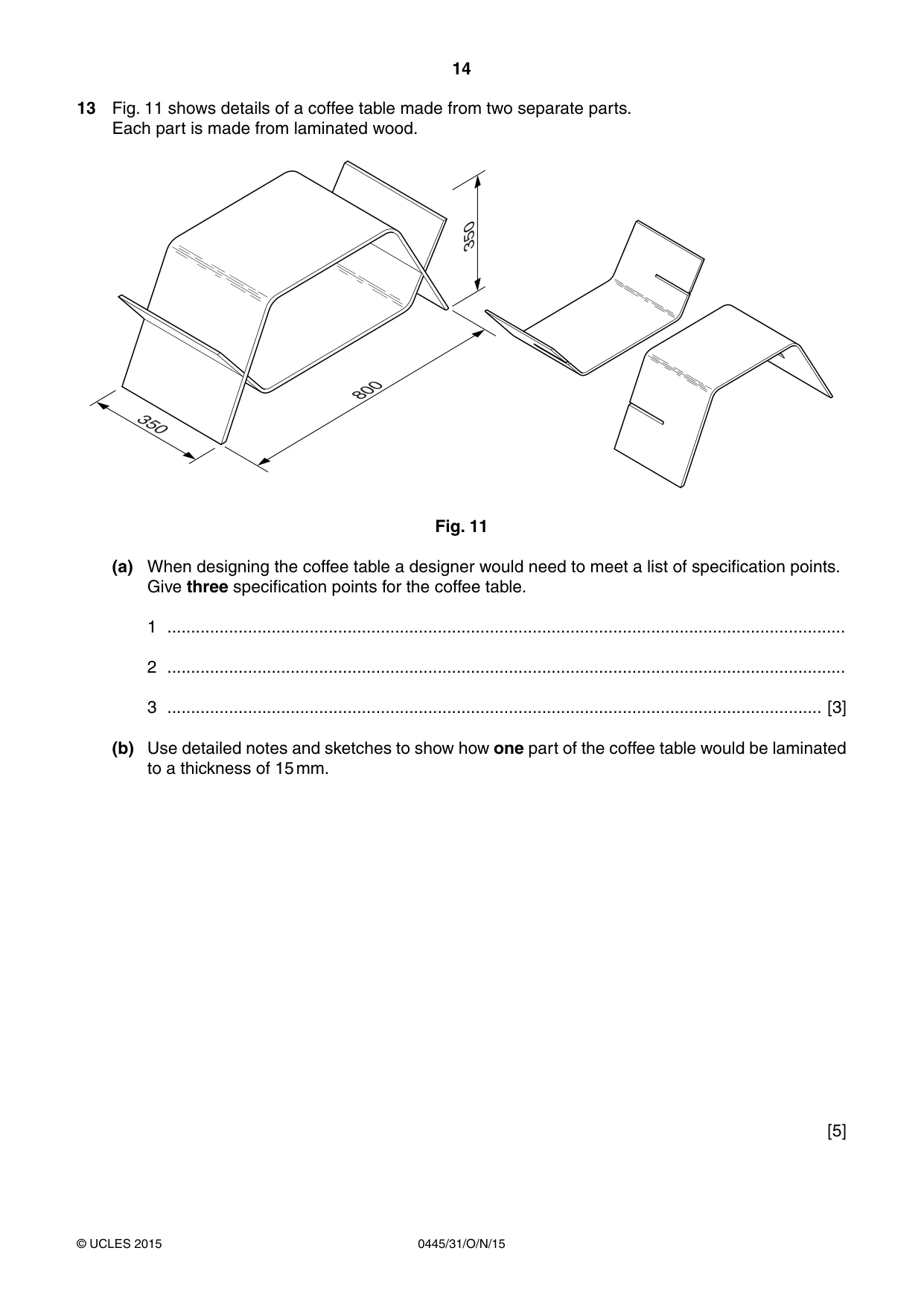 Cambridge IGCSE Design and Technology 0445 2015 Oct/Nov Paper 3 · Variant 1 question paper, page 14 of 16