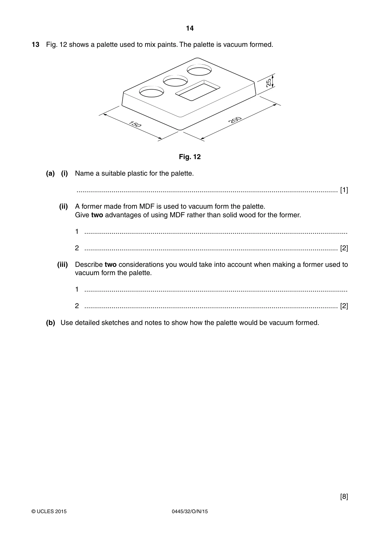Cambridge IGCSE Design and Technology 0445 2015 Oct/Nov Paper 3 · Variant 2 question paper, page 14 of 16