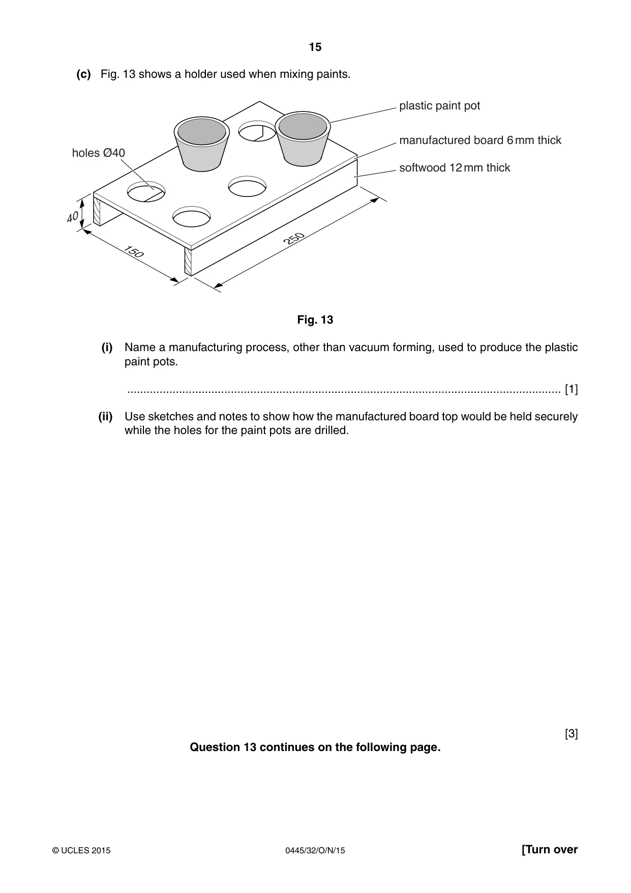 Cambridge IGCSE Design and Technology 0445 2015 Oct/Nov Paper 3 · Variant 2 question paper, page 15 of 16