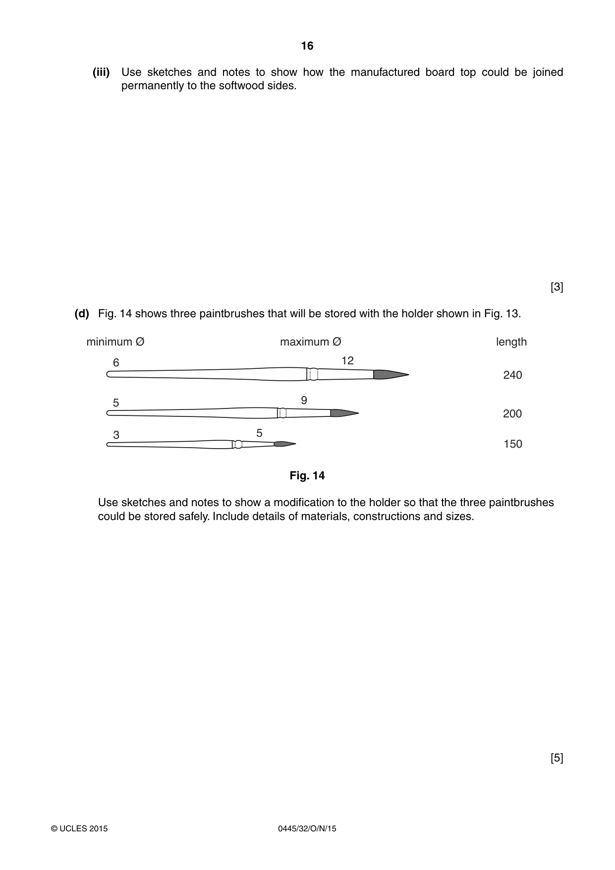 Cambridge IGCSE Design and Technology 0445 2015 Oct/Nov Paper 3 · Variant 2 question paper, page 16 of 16