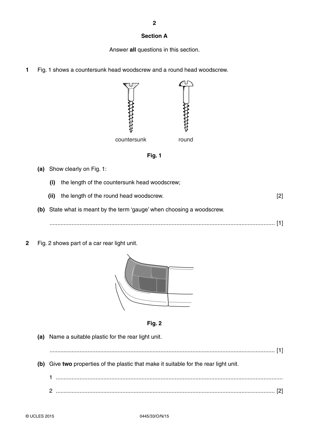 Cambridge IGCSE Design and Technology 0445 2015 Oct/Nov Paper 3 · Variant 3 question paper, page 2 of 20