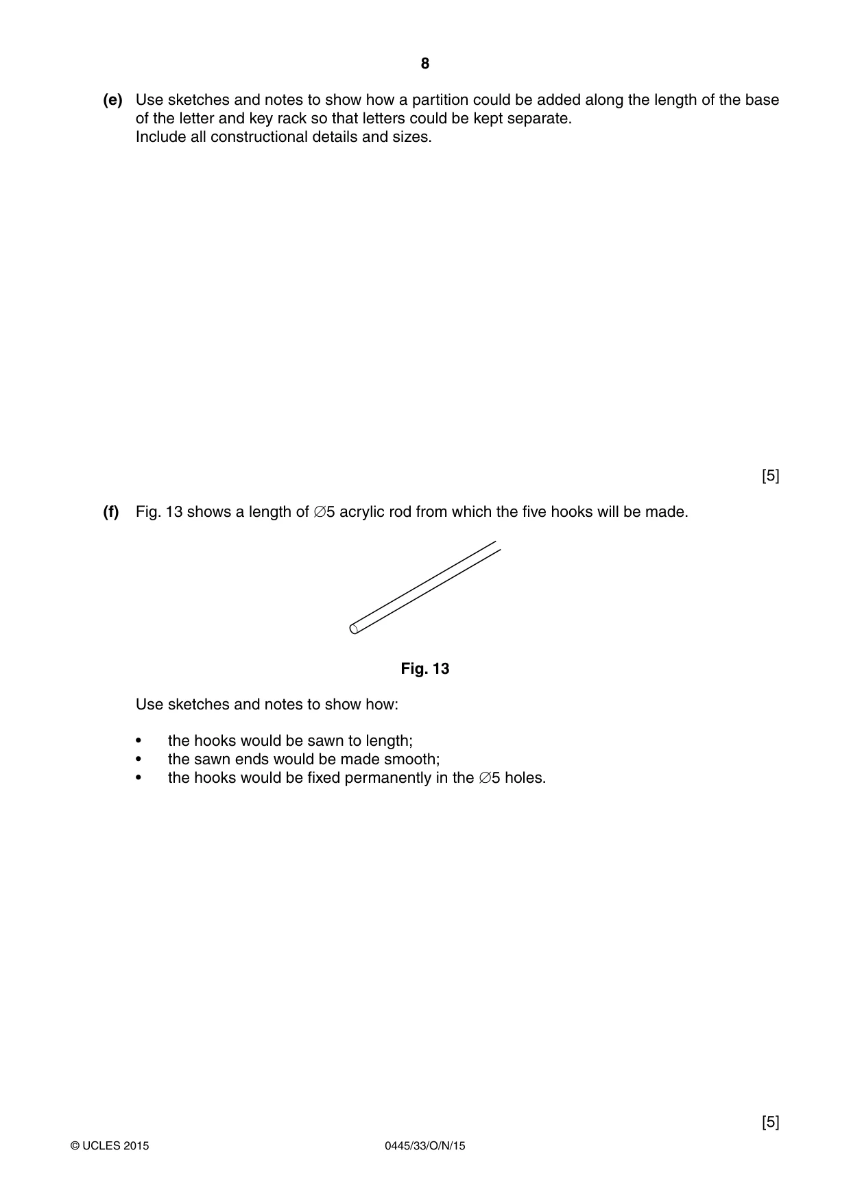 Cambridge IGCSE Design and Technology 0445 2015 Oct/Nov Paper 3 · Variant 3 question paper, page 8 of 20