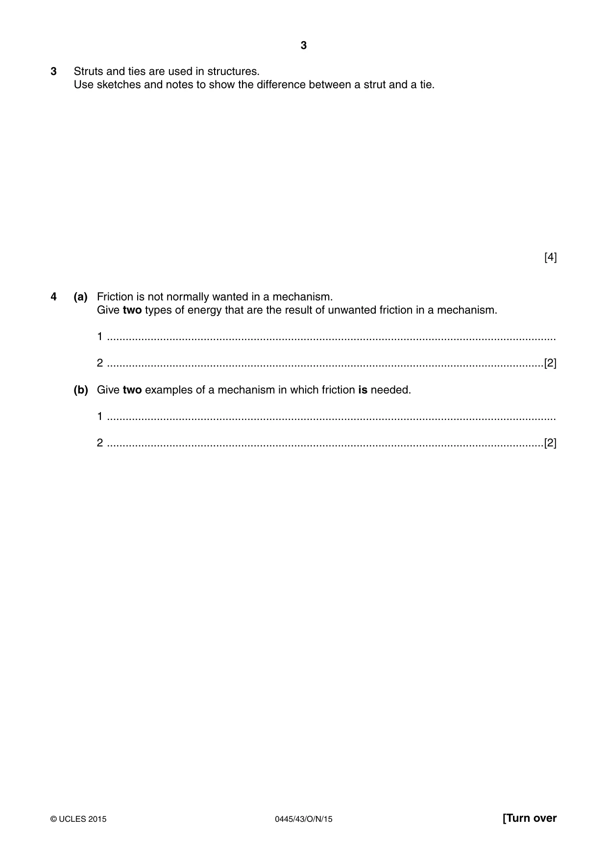 Cambridge IGCSE Design and Technology 0445 2015 Oct/Nov Paper 4 · Variant 3 question paper, page 3 of 20