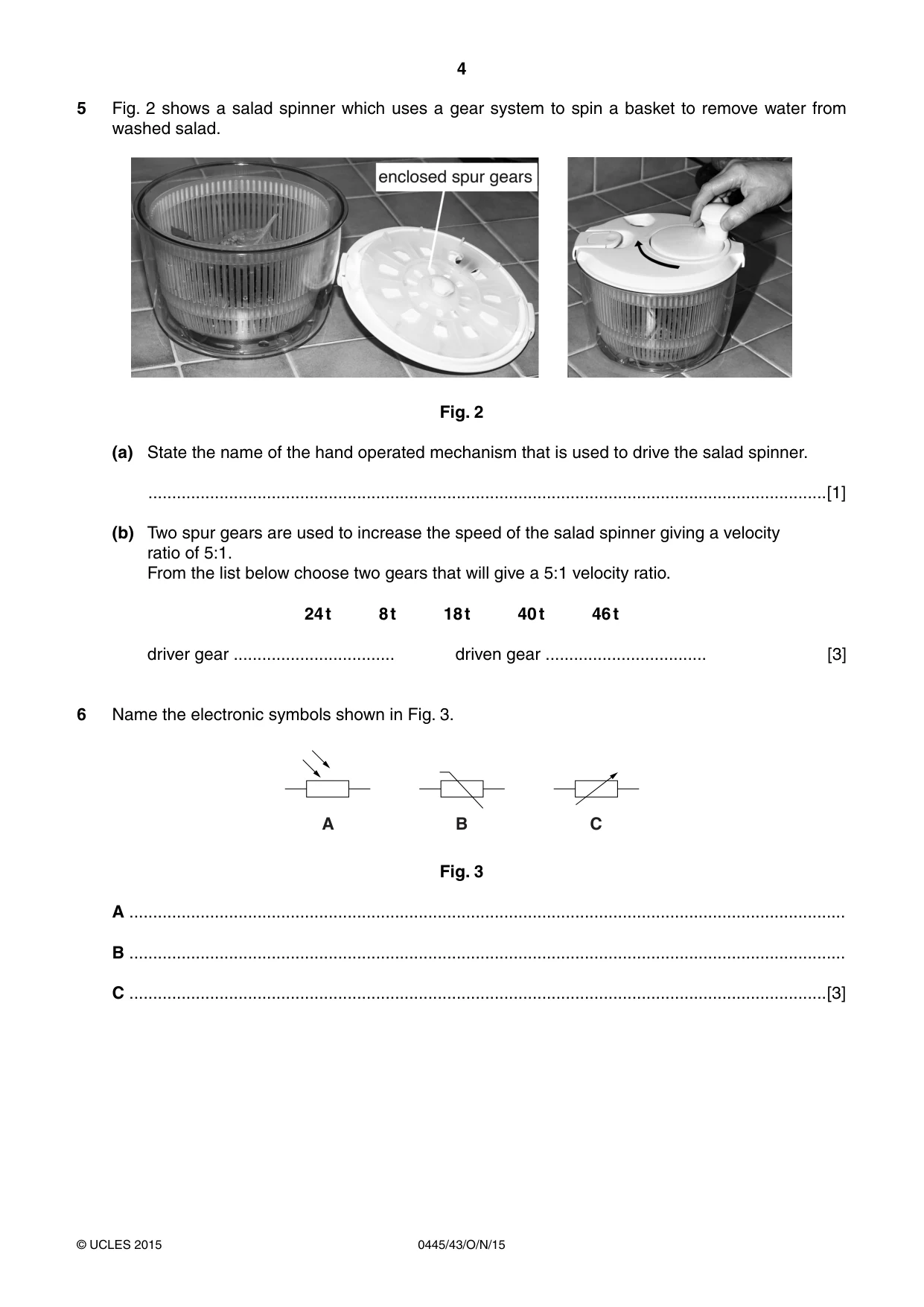 Cambridge IGCSE Design and Technology 0445 2015 Oct/Nov Paper 4 · Variant 3 question paper, page 4 of 20