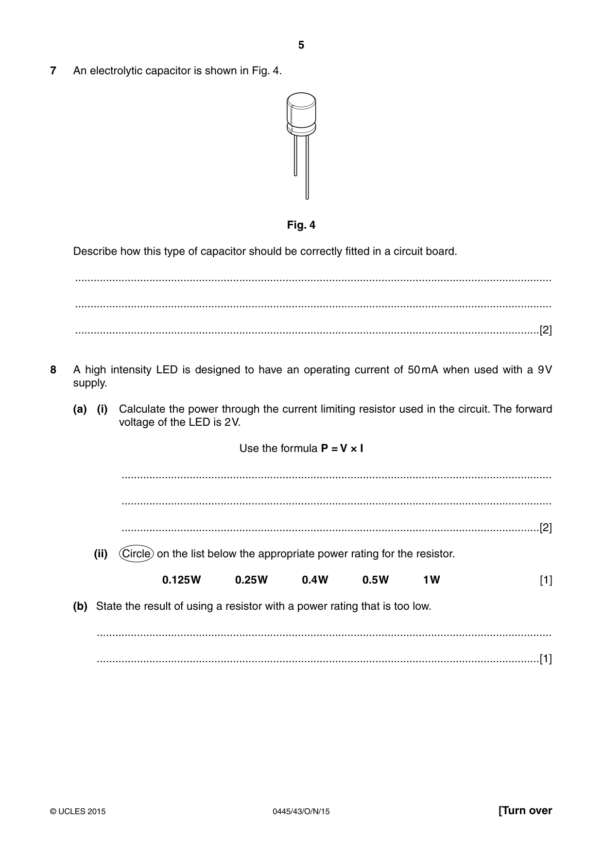Cambridge IGCSE Design and Technology 0445 2015 Oct/Nov Paper 4 · Variant 3 question paper, page 5 of 20