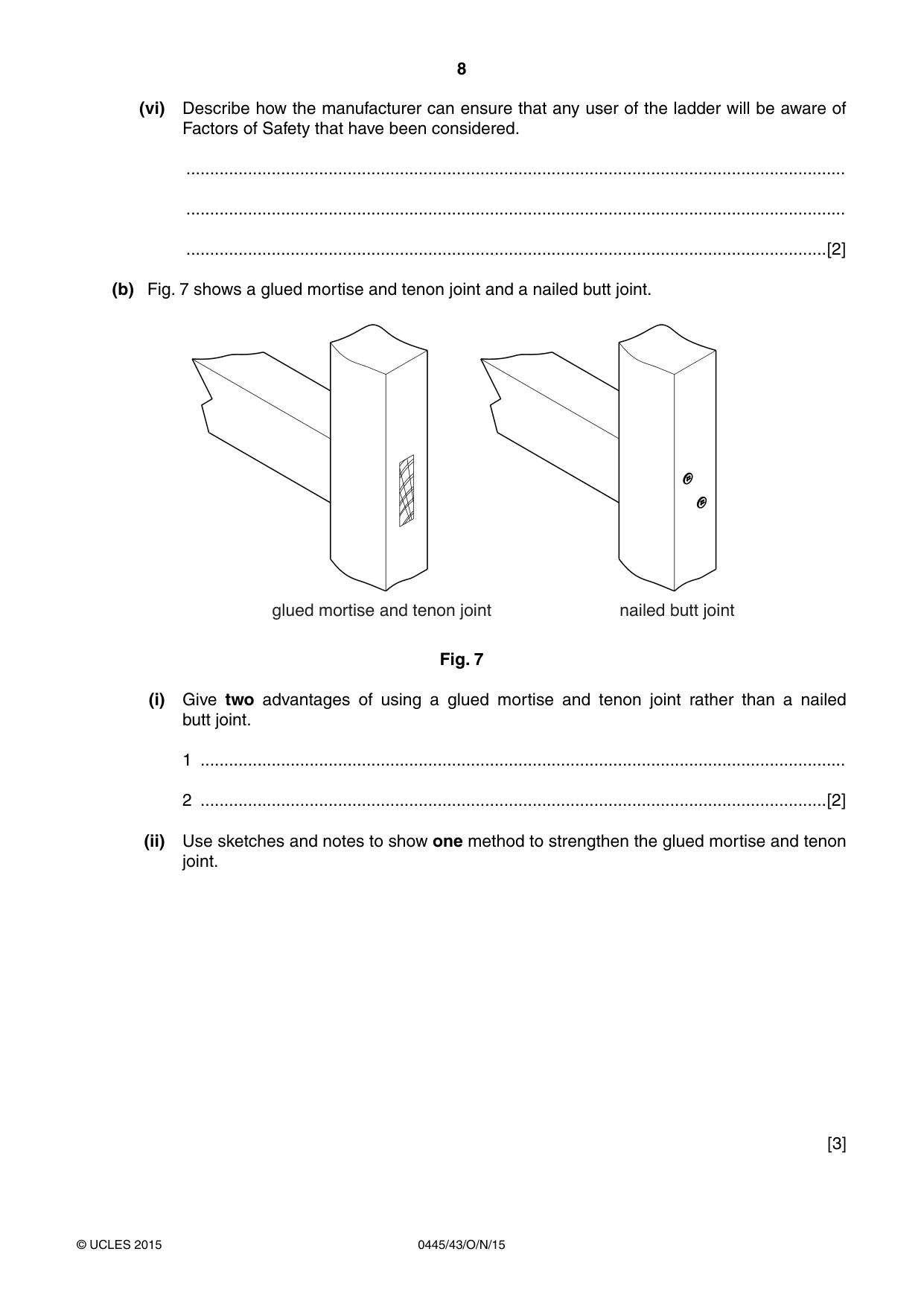 Cambridge IGCSE Design and Technology 0445 2015 Oct/Nov Paper 4 · Variant 3 question paper, page 8 of 20