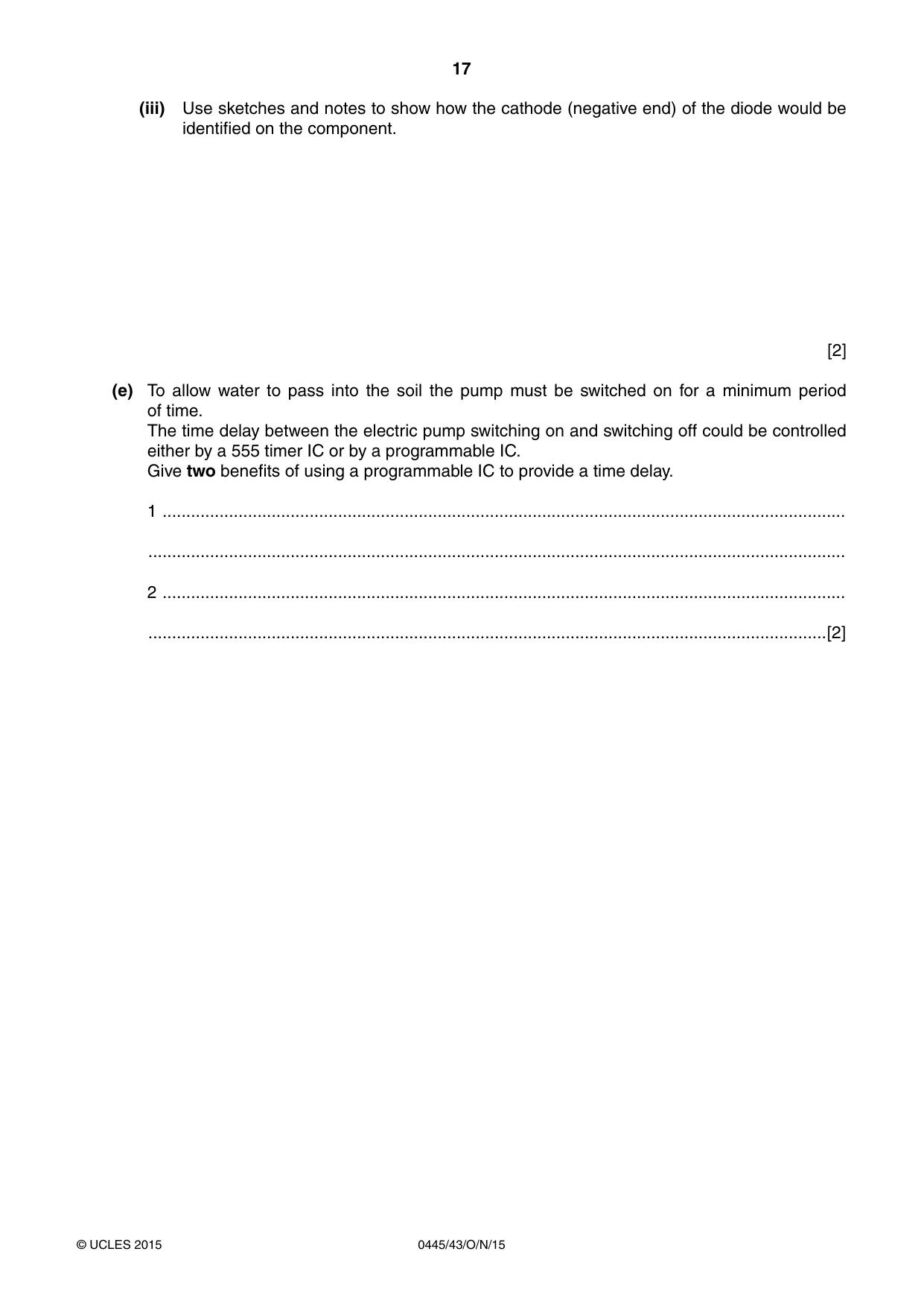 Cambridge IGCSE Design and Technology 0445 2015 Oct/Nov Paper 4 · Variant 3 question paper, page 17 of 20