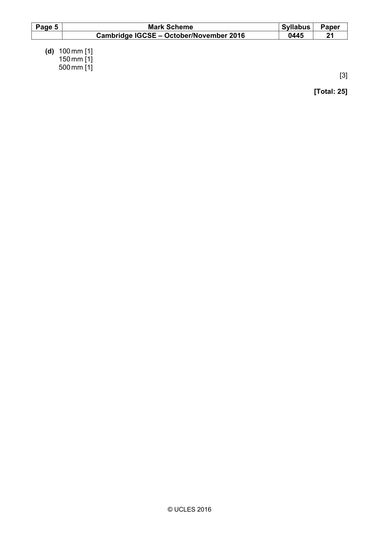 Mark scheme, page 5 of 5