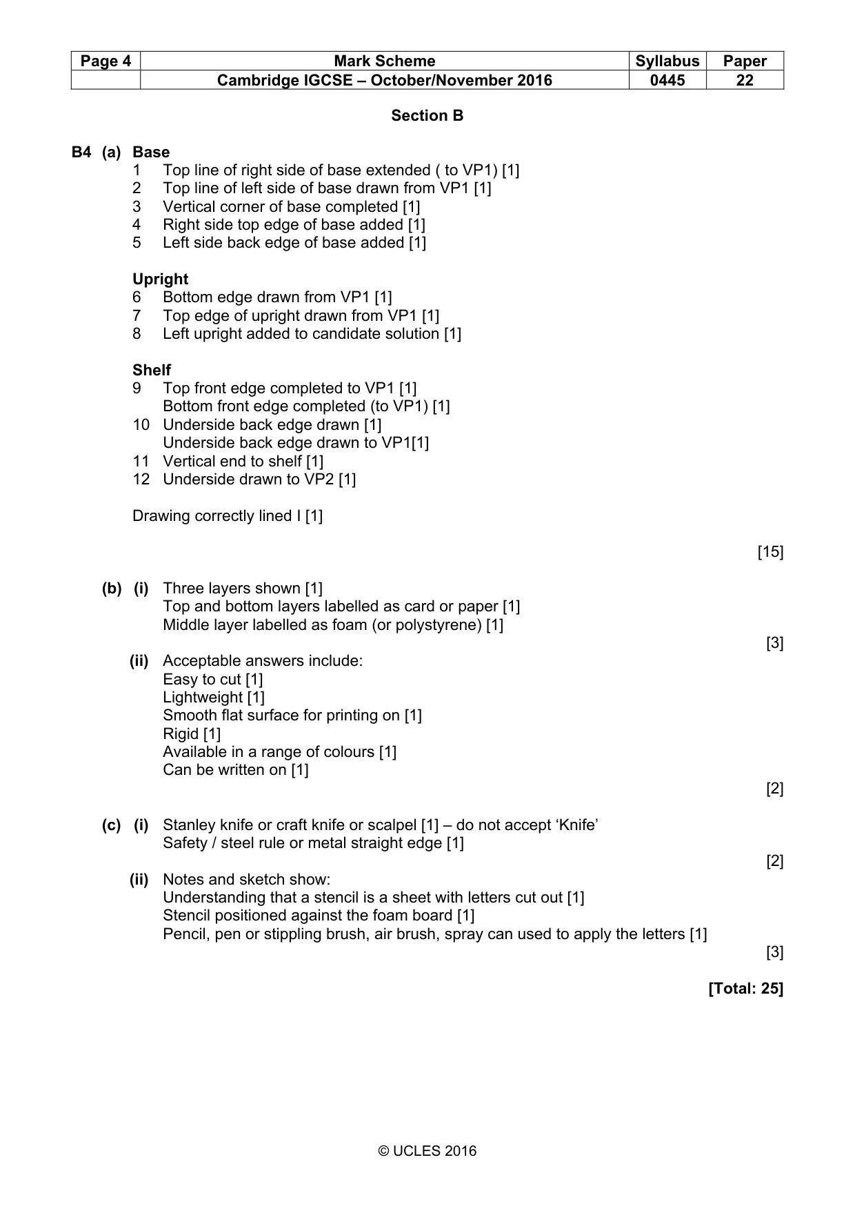 Mark scheme, page 4 of 5