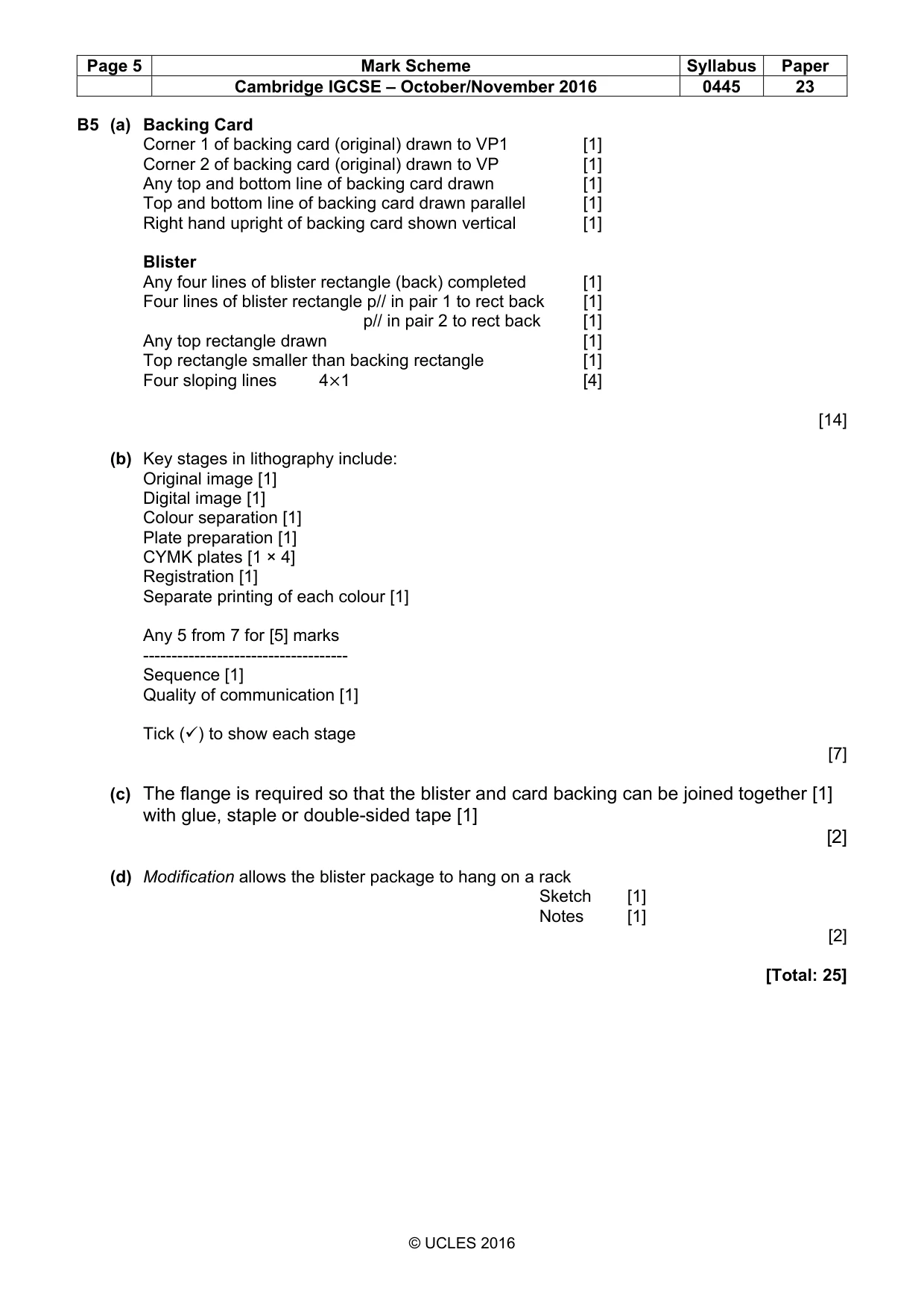 Mark scheme, page 5 of 5