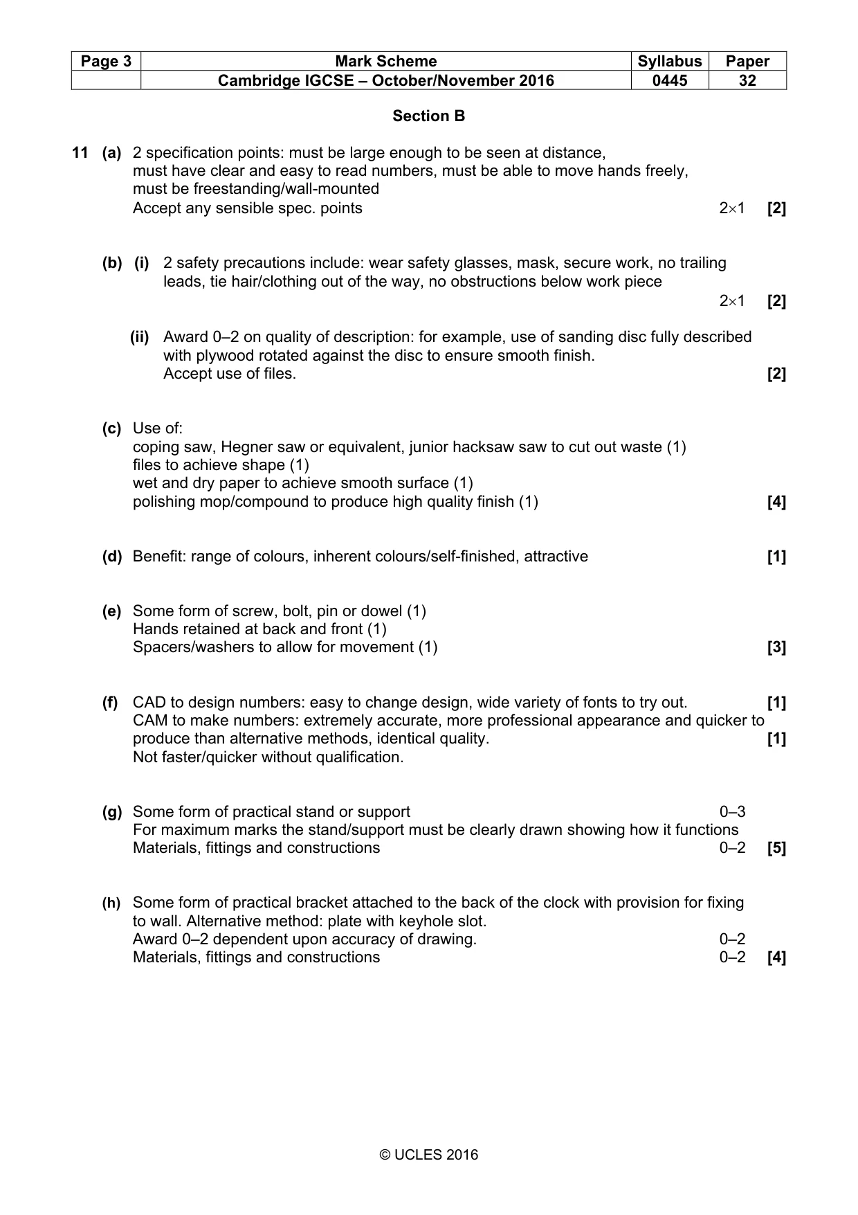 Mark scheme, page 3 of 5
