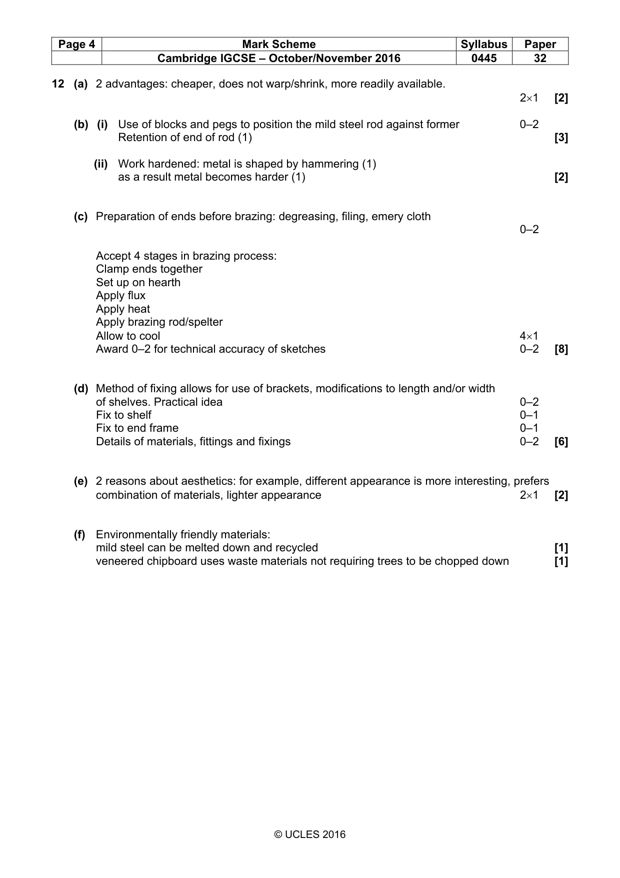 Mark scheme, page 4 of 5