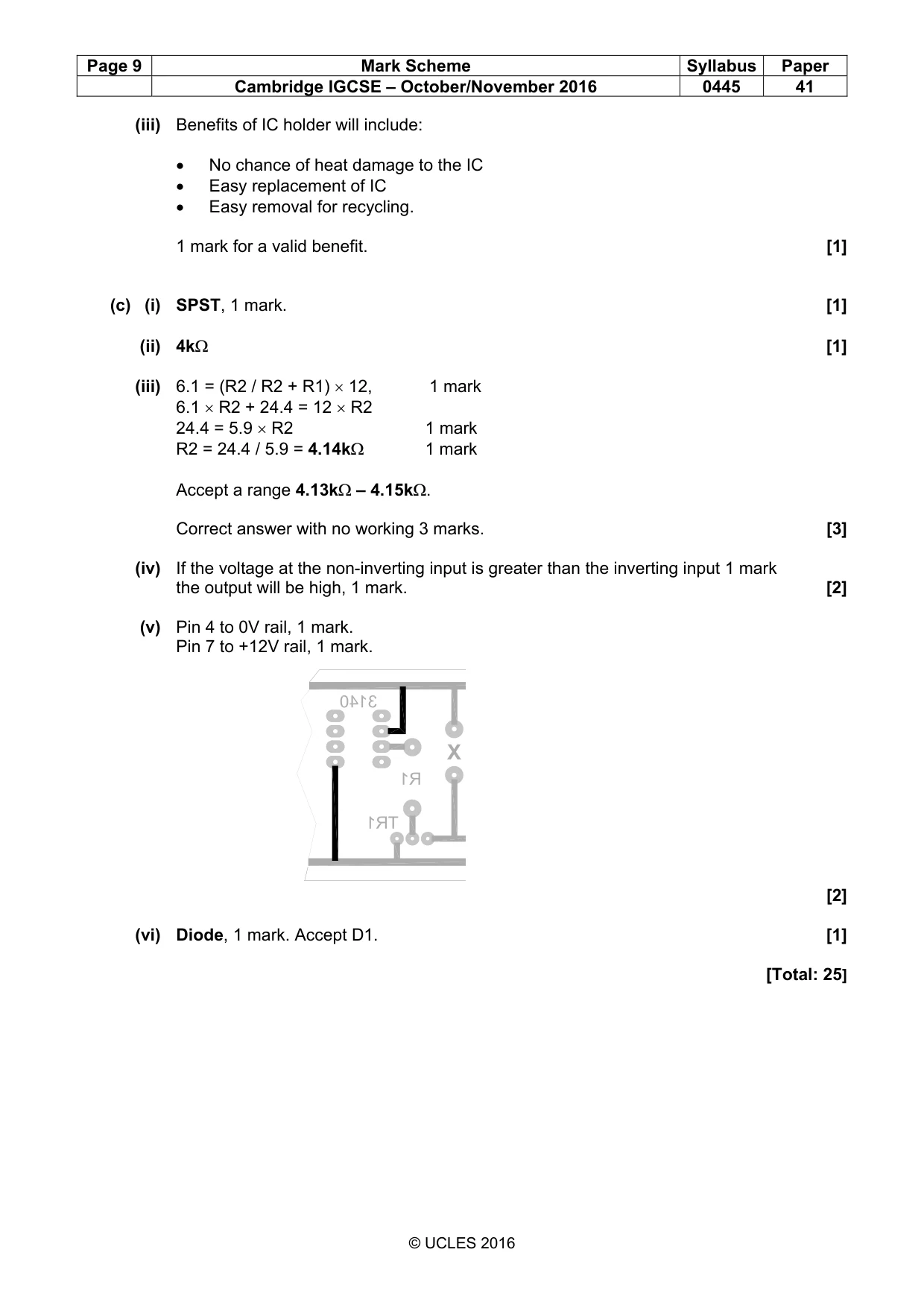 Mark scheme, page 9 of 9