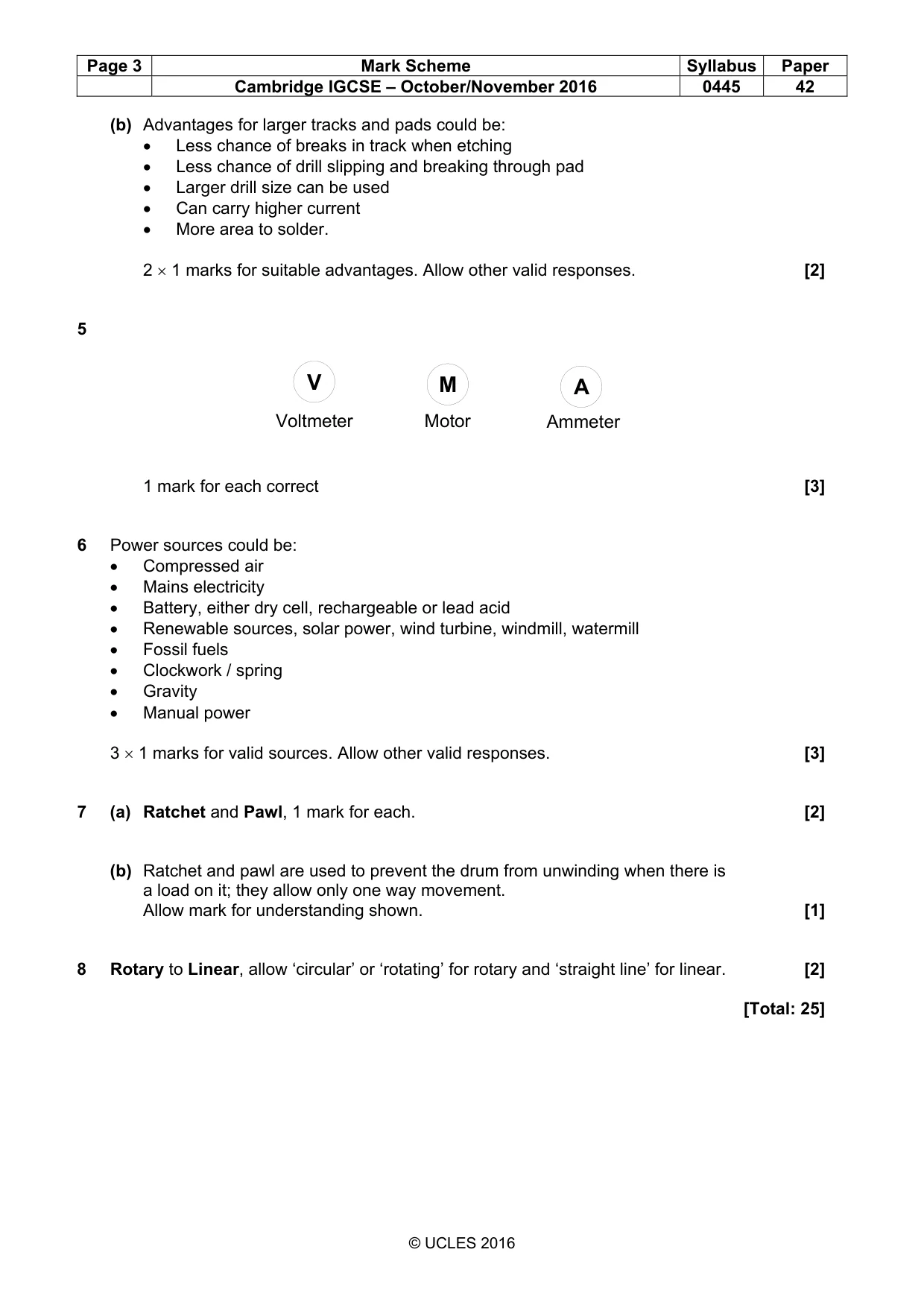 Mark scheme, page 3 of 9