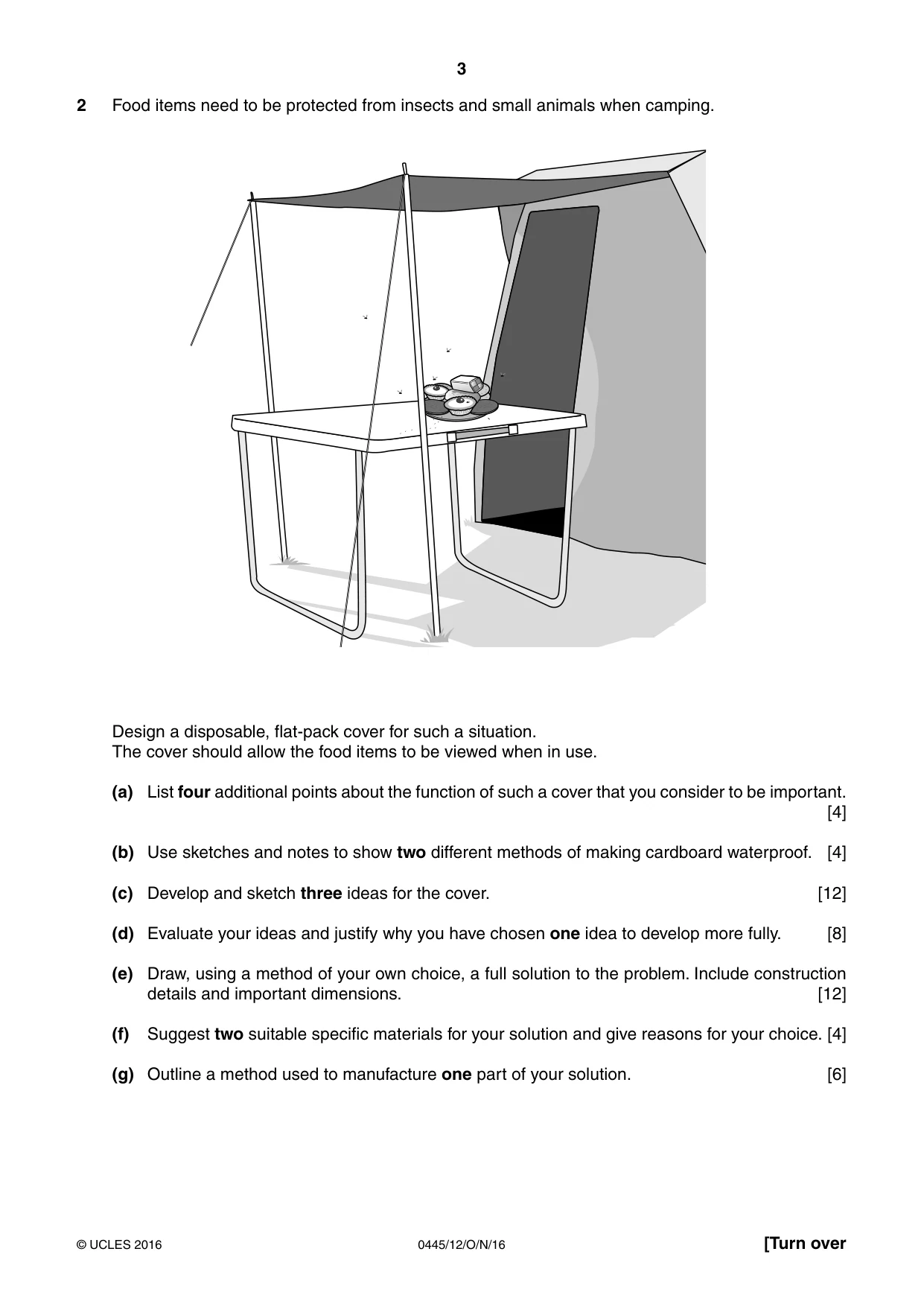 Cambridge IGCSE Design and Technology 0445 2016 Oct/Nov Paper 1 · Variant 2 question paper, page 3 of 4