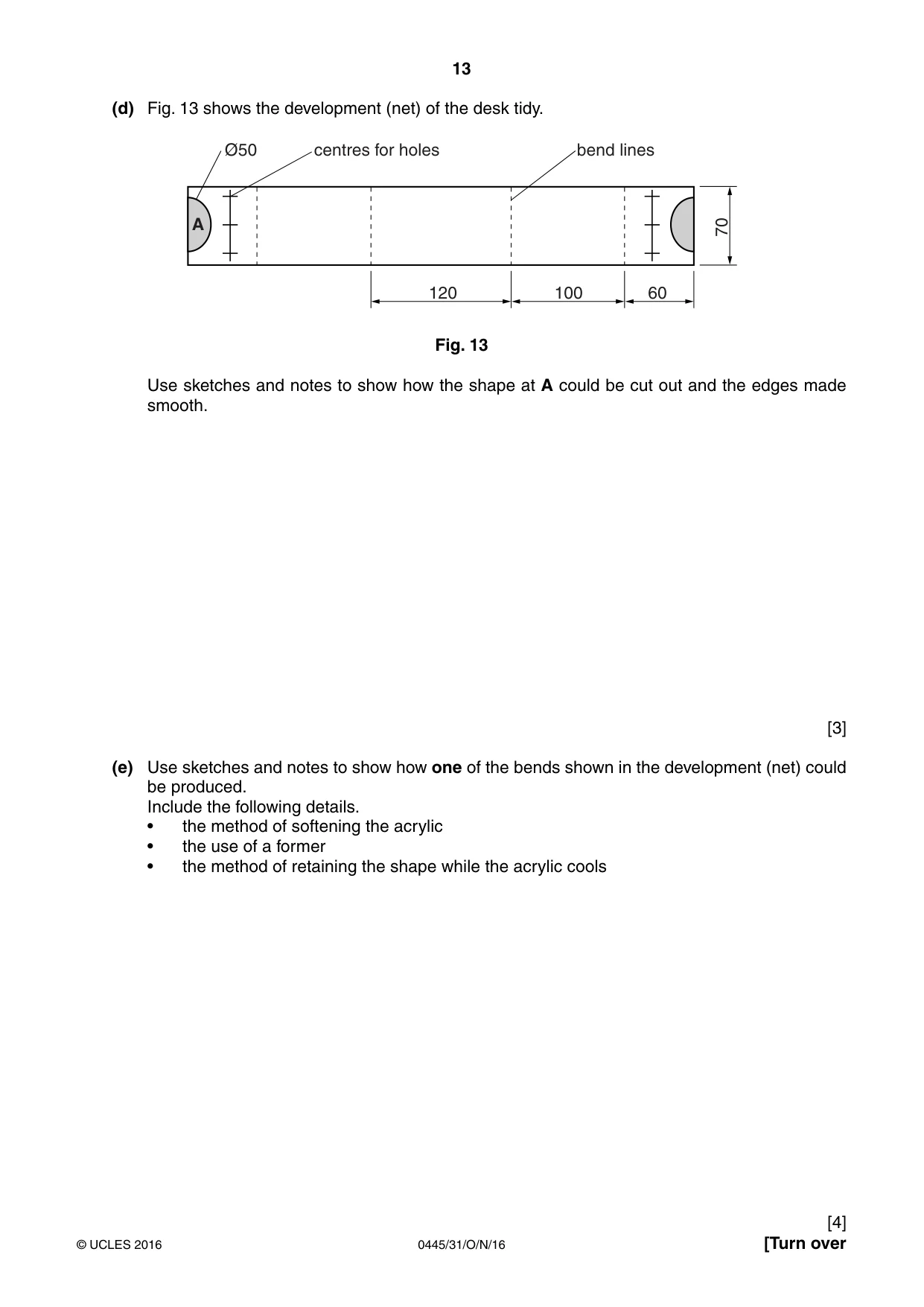 Cambridge IGCSE Design and Technology 0445 2016 Oct/Nov Paper 3 · Variant 1 question paper, page 13 of 20