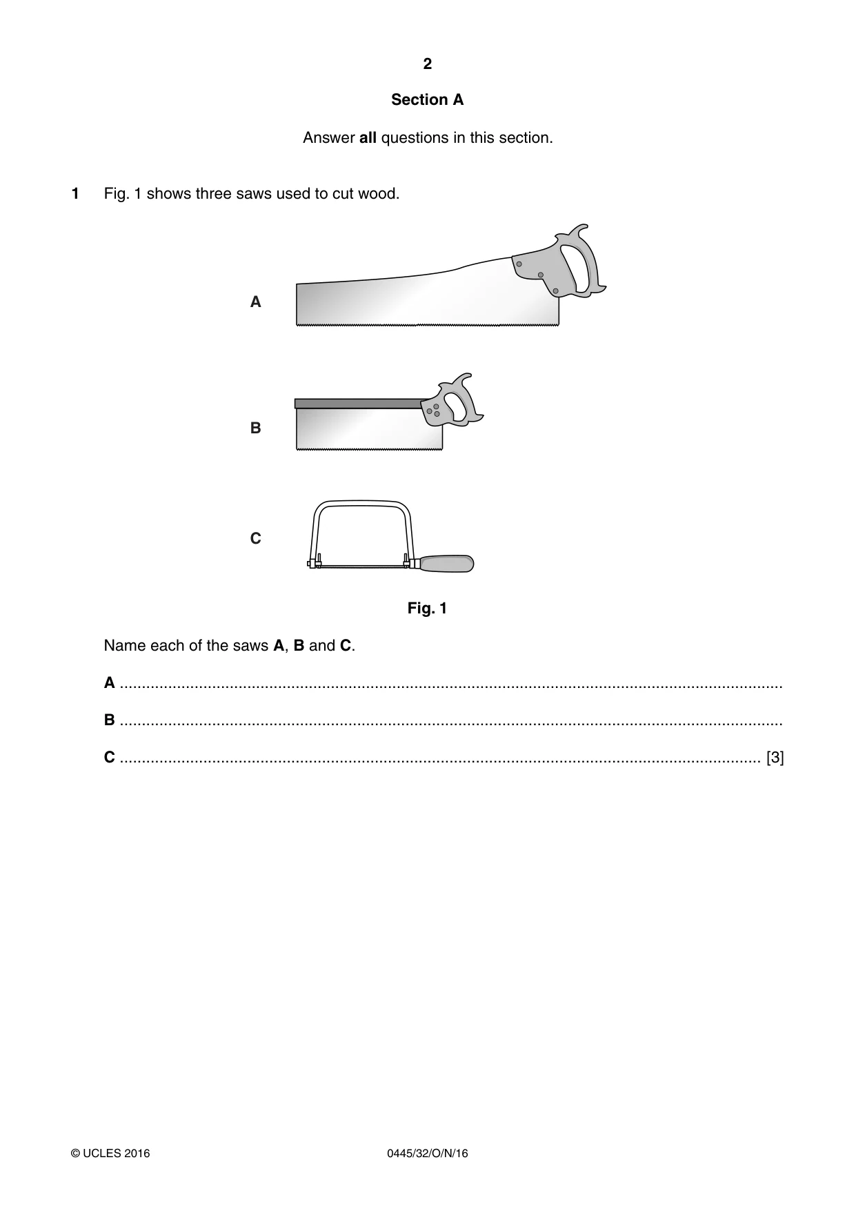 Cambridge IGCSE Design and Technology 0445 2016 Oct/Nov Paper 3 · Variant 2 question paper, page 2 of 20