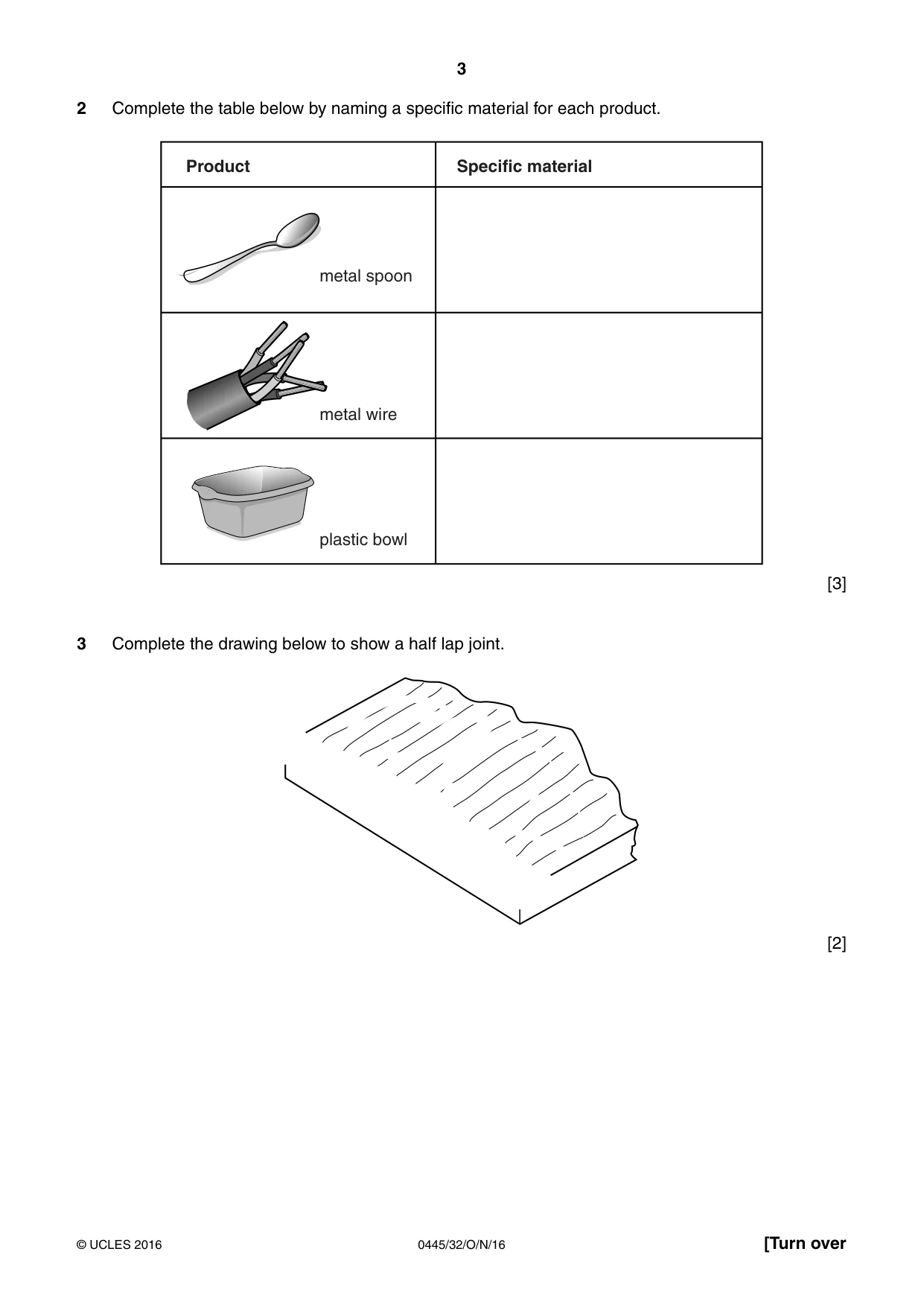 Cambridge IGCSE Design and Technology 0445 2016 Oct/Nov Paper 3 · Variant 2 question paper, page 3 of 20