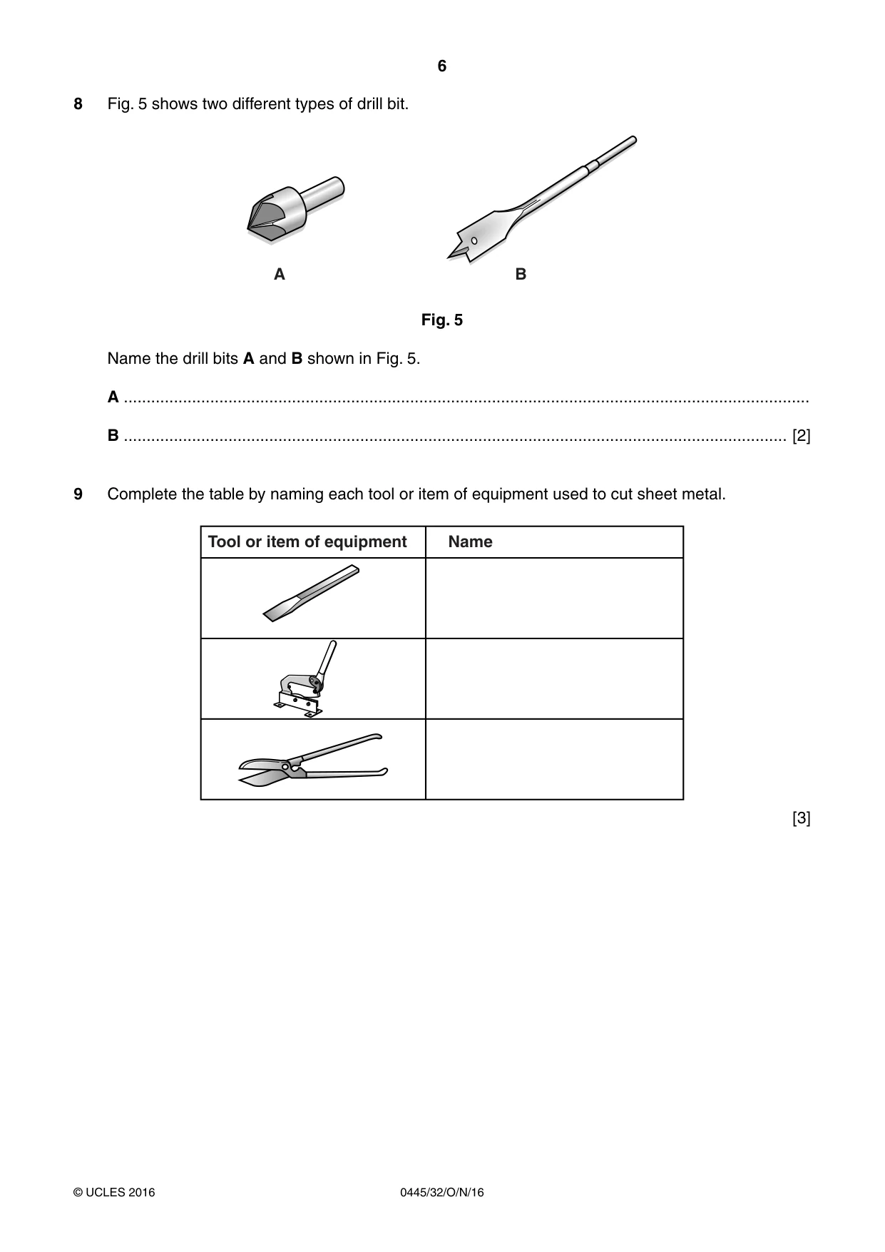 Cambridge IGCSE Design and Technology 0445 2016 Oct/Nov Paper 3 · Variant 2 question paper, page 6 of 20