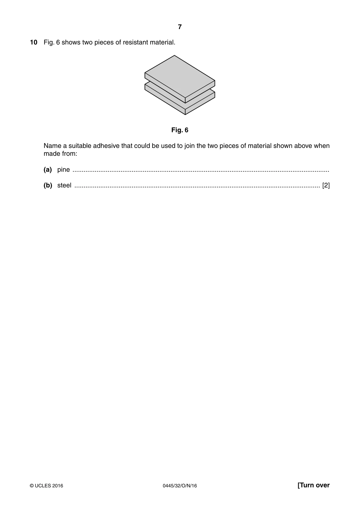 Cambridge IGCSE Design and Technology 0445 2016 Oct/Nov Paper 3 · Variant 2 question paper, page 7 of 20