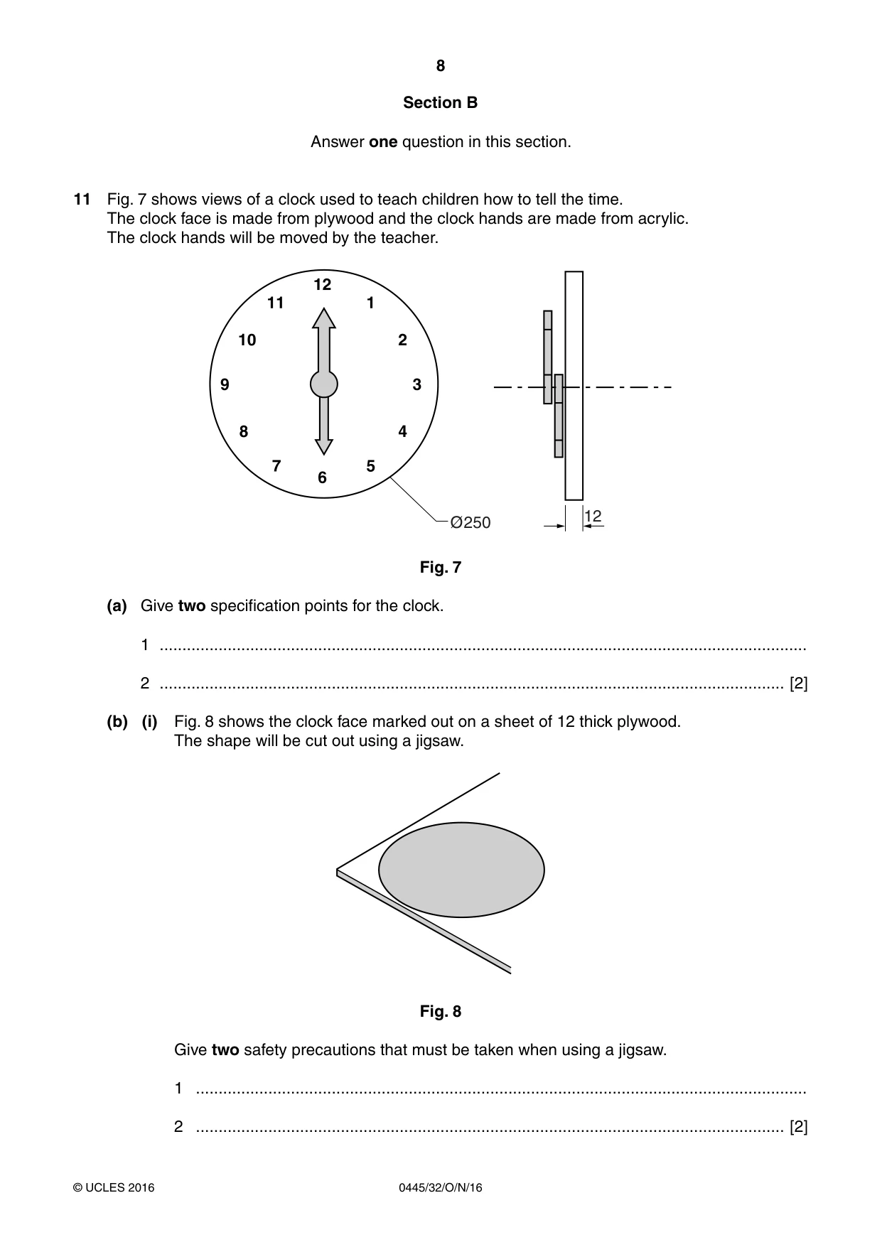 Cambridge IGCSE Design and Technology 0445 2016 Oct/Nov Paper 3 · Variant 2 question paper, page 8 of 20
