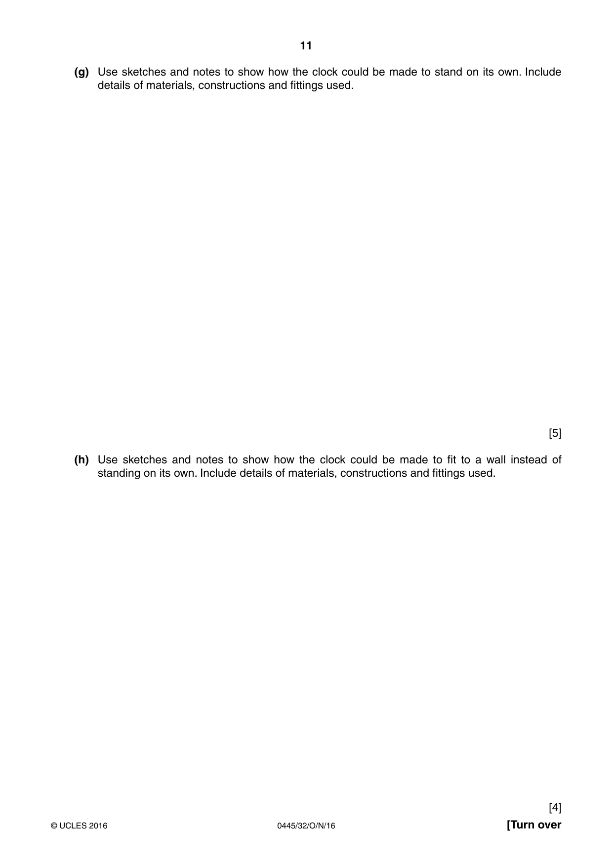Cambridge IGCSE Design and Technology 0445 2016 Oct/Nov Paper 3 · Variant 2 question paper, page 11 of 20