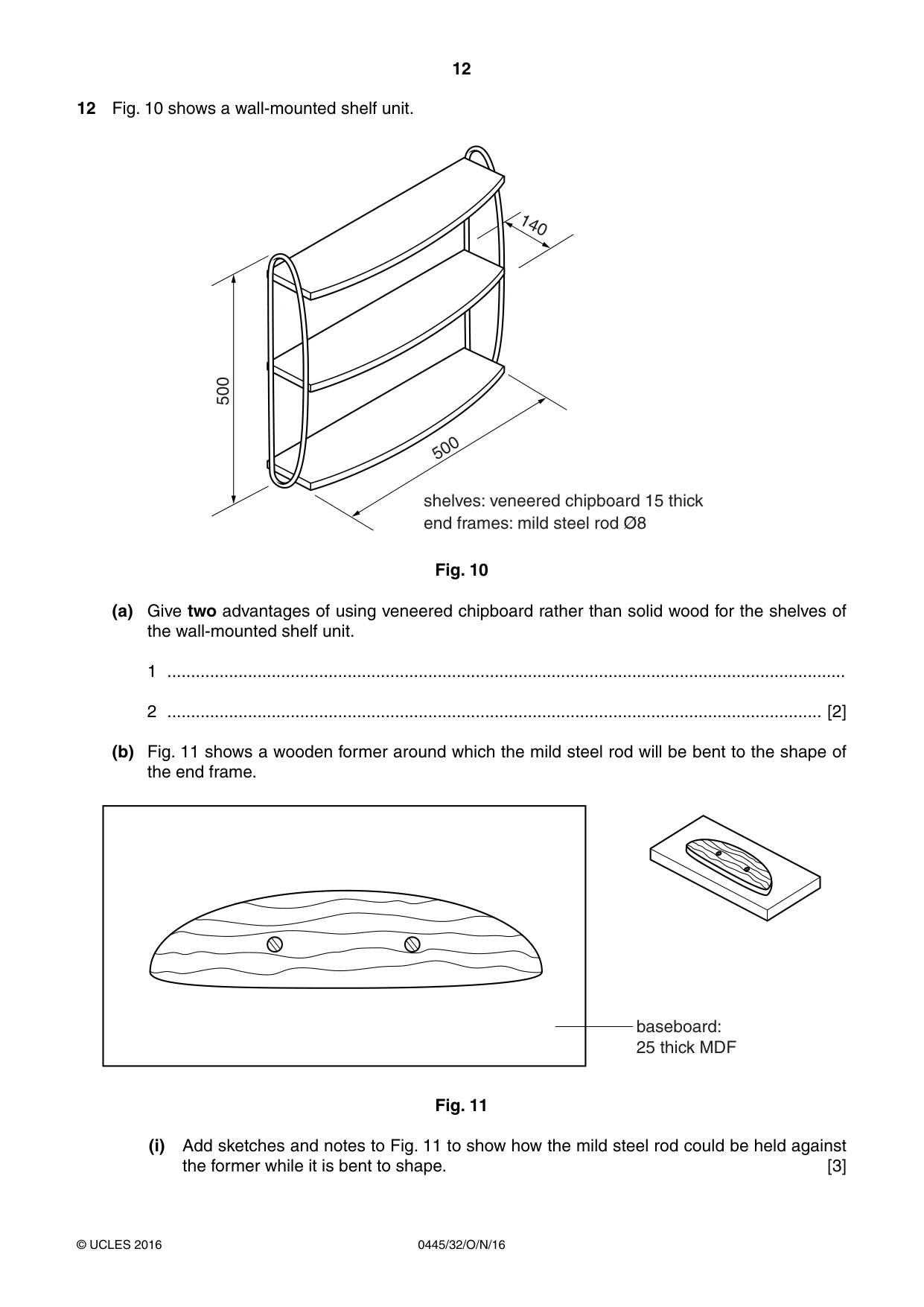 Cambridge IGCSE Design and Technology 0445 2016 Oct/Nov Paper 3 · Variant 2 question paper, page 12 of 20