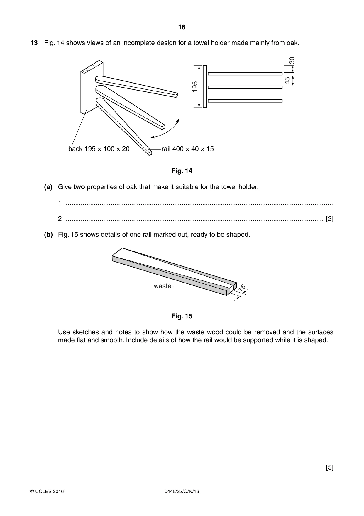 Cambridge IGCSE Design and Technology 0445 2016 Oct/Nov Paper 3 · Variant 2 question paper, page 16 of 20