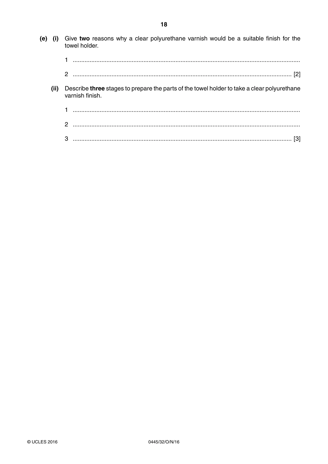 Cambridge IGCSE Design and Technology 0445 2016 Oct/Nov Paper 3 · Variant 2 question paper, page 18 of 20