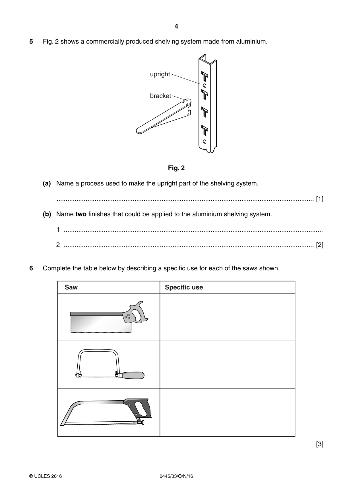 Cambridge IGCSE Design and Technology 0445 2016 Oct/Nov Paper 3 · Variant 3 question paper, page 4 of 20